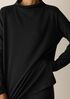 Cozy Brushed Terry Hug Funnel Neck Long Top