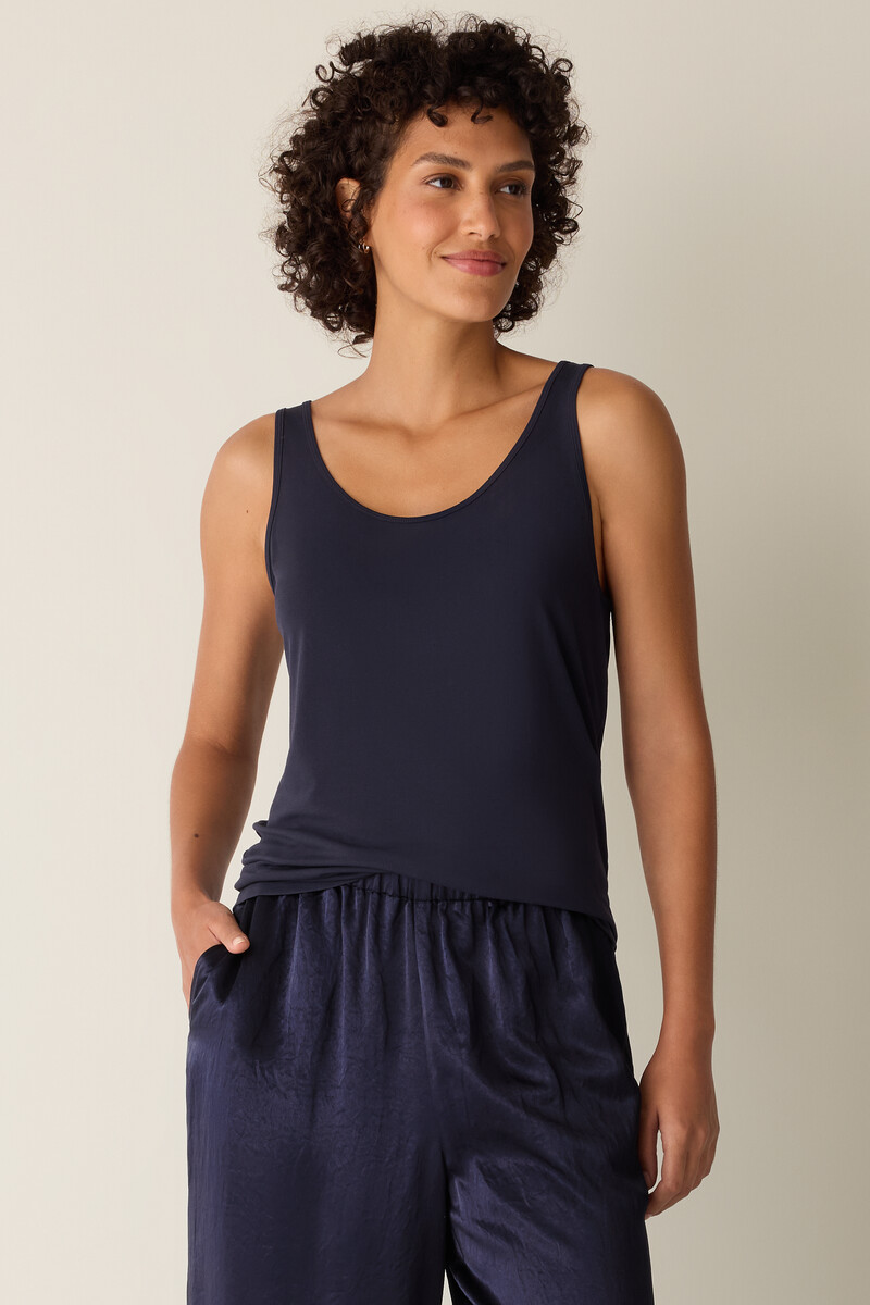 Stretch Silk Jersey Scoop Neck Tank Stretch Silk Jersey Scoop Neck Tank