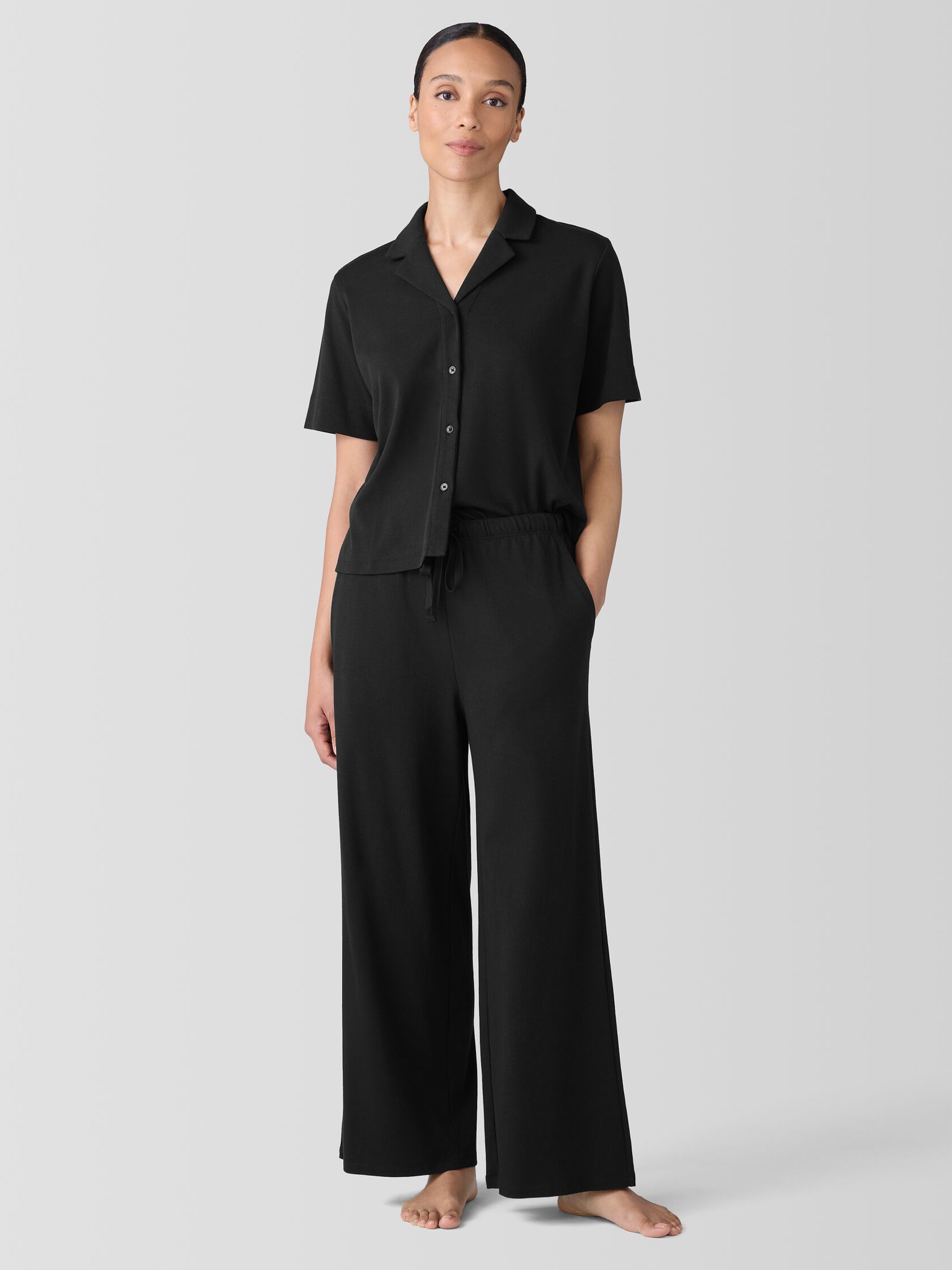 Organic Cotton Interlock Wide-Leg Sleep Pant