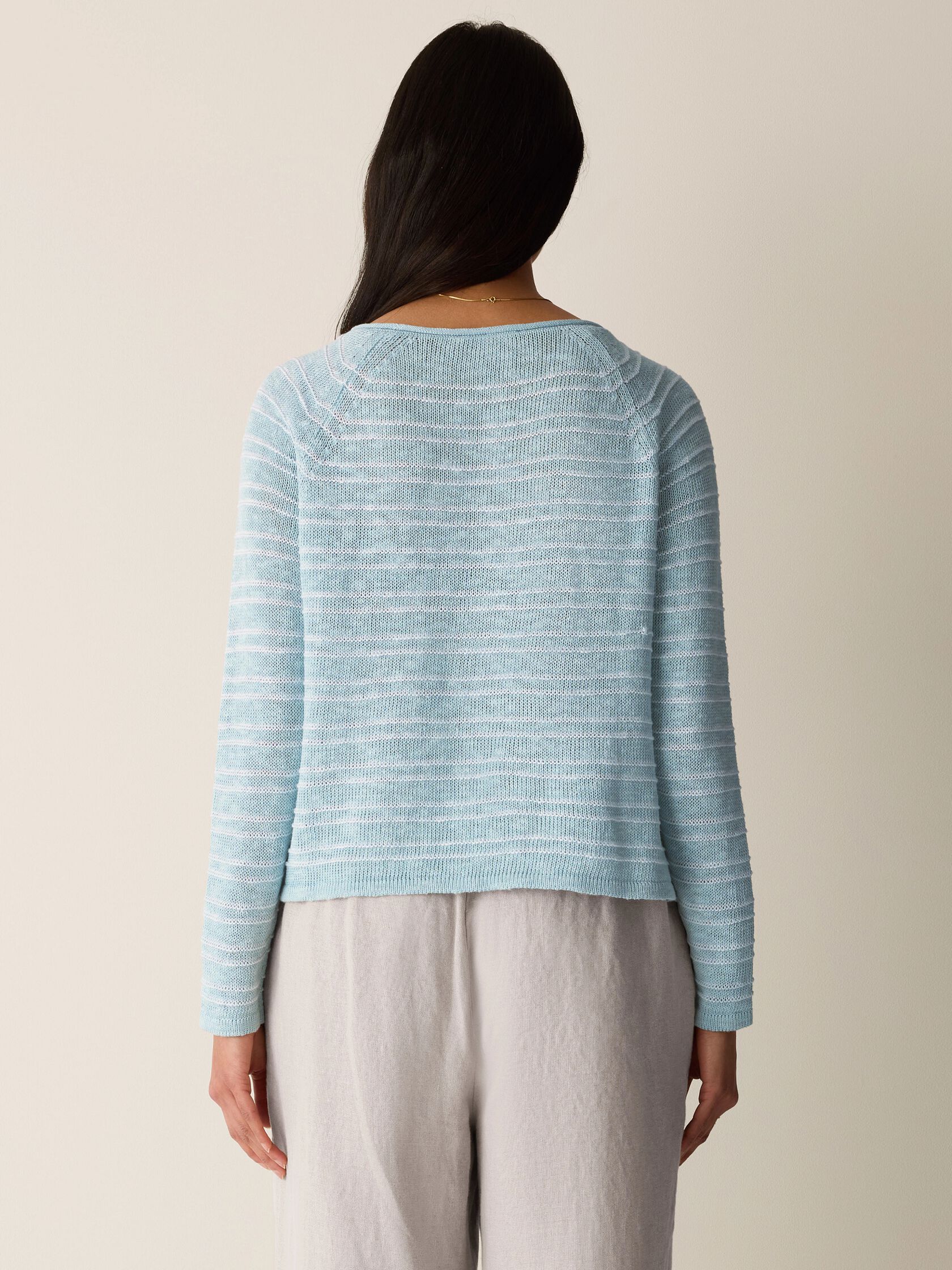 Organic Linen Cotton Slub Bateau Neck Top