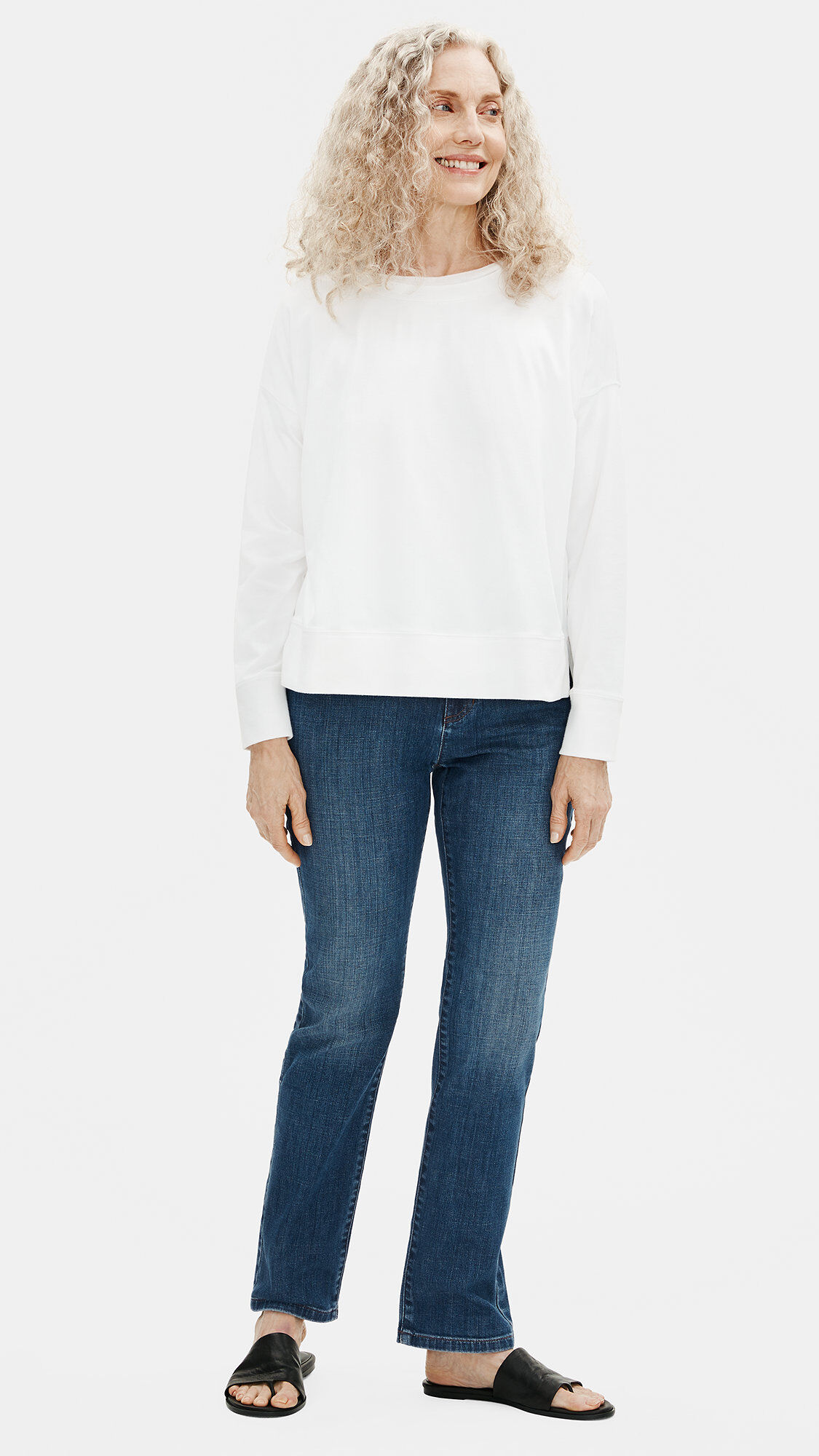 Eileen fisher straight leg jeans clearance