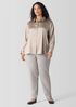 Stretch Silk Charmeuse Classic Collar Shirt