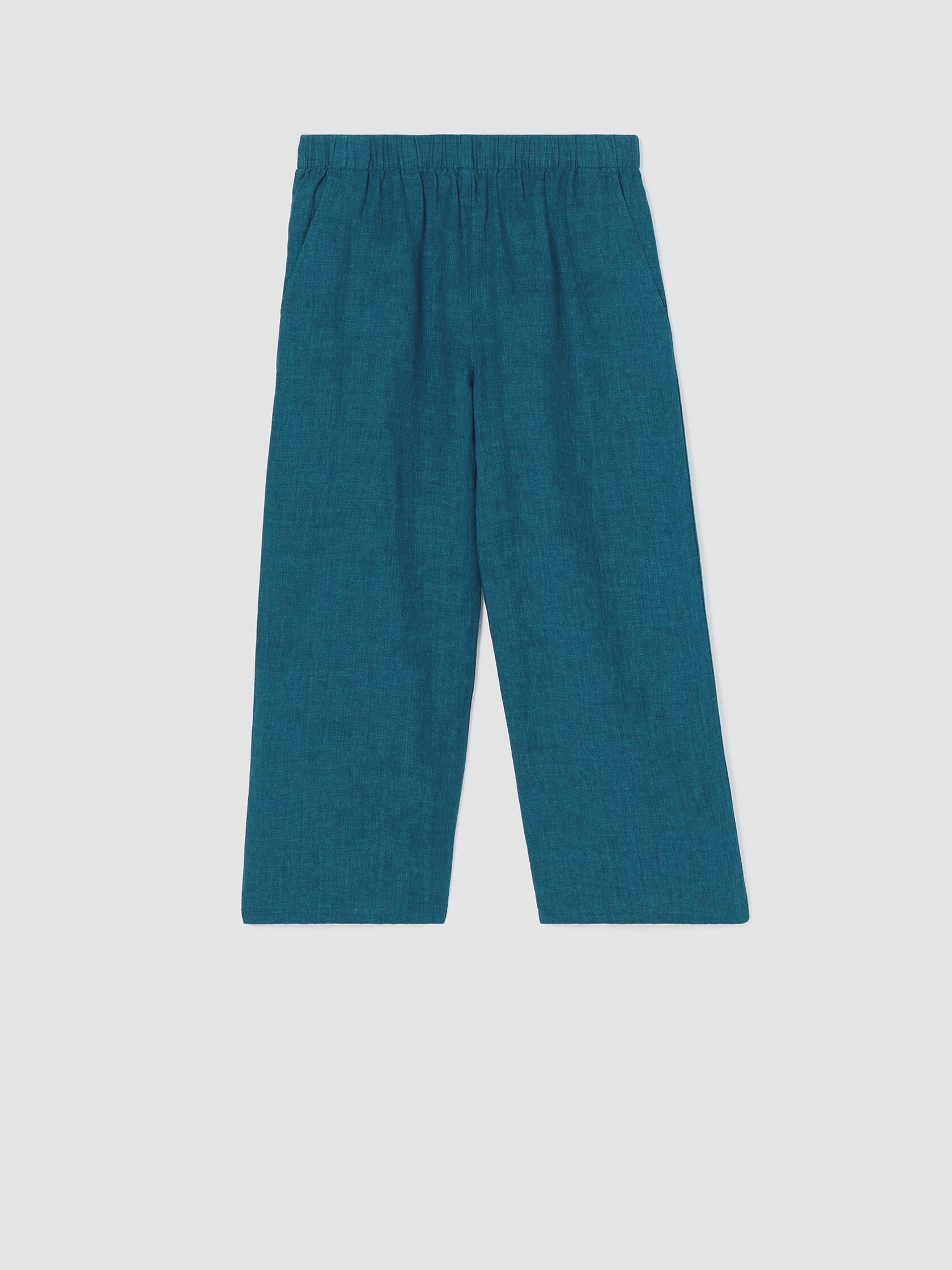 Washed Organic Linen Delave Wide-Leg Pant