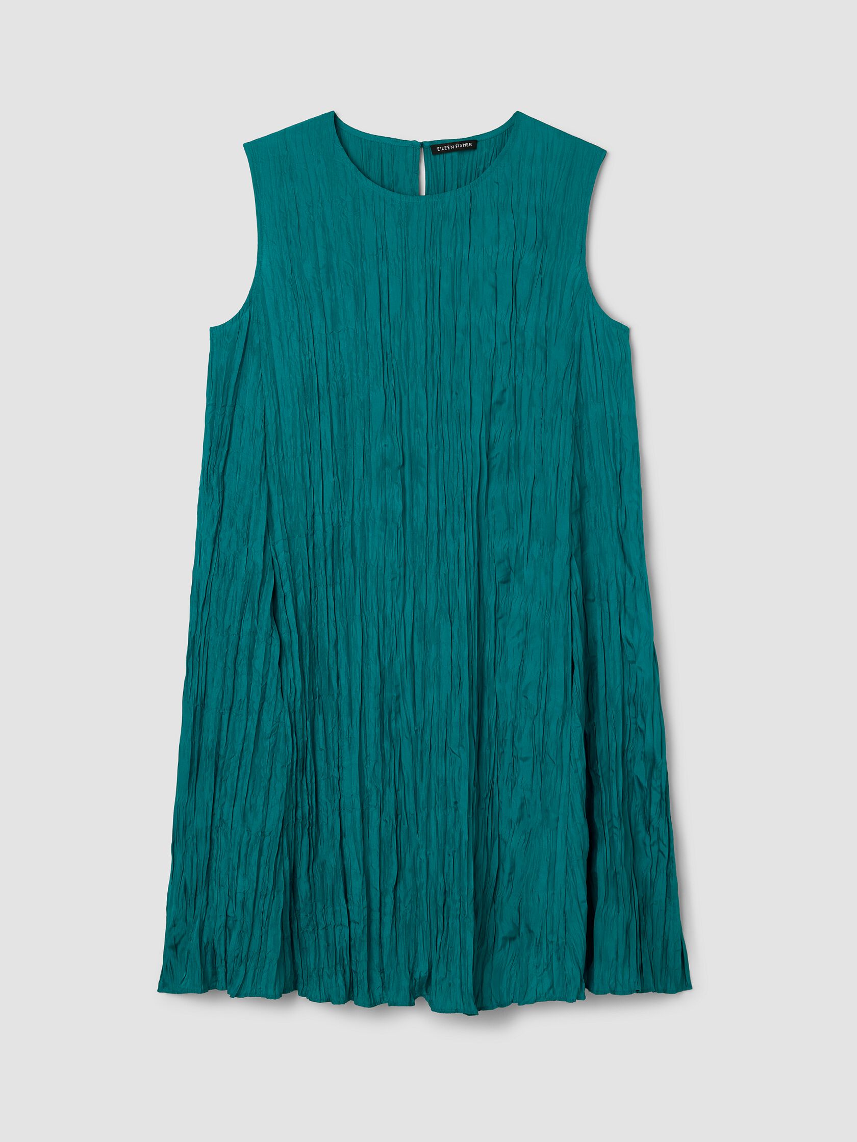 Crushed Silk Round Neck Dress