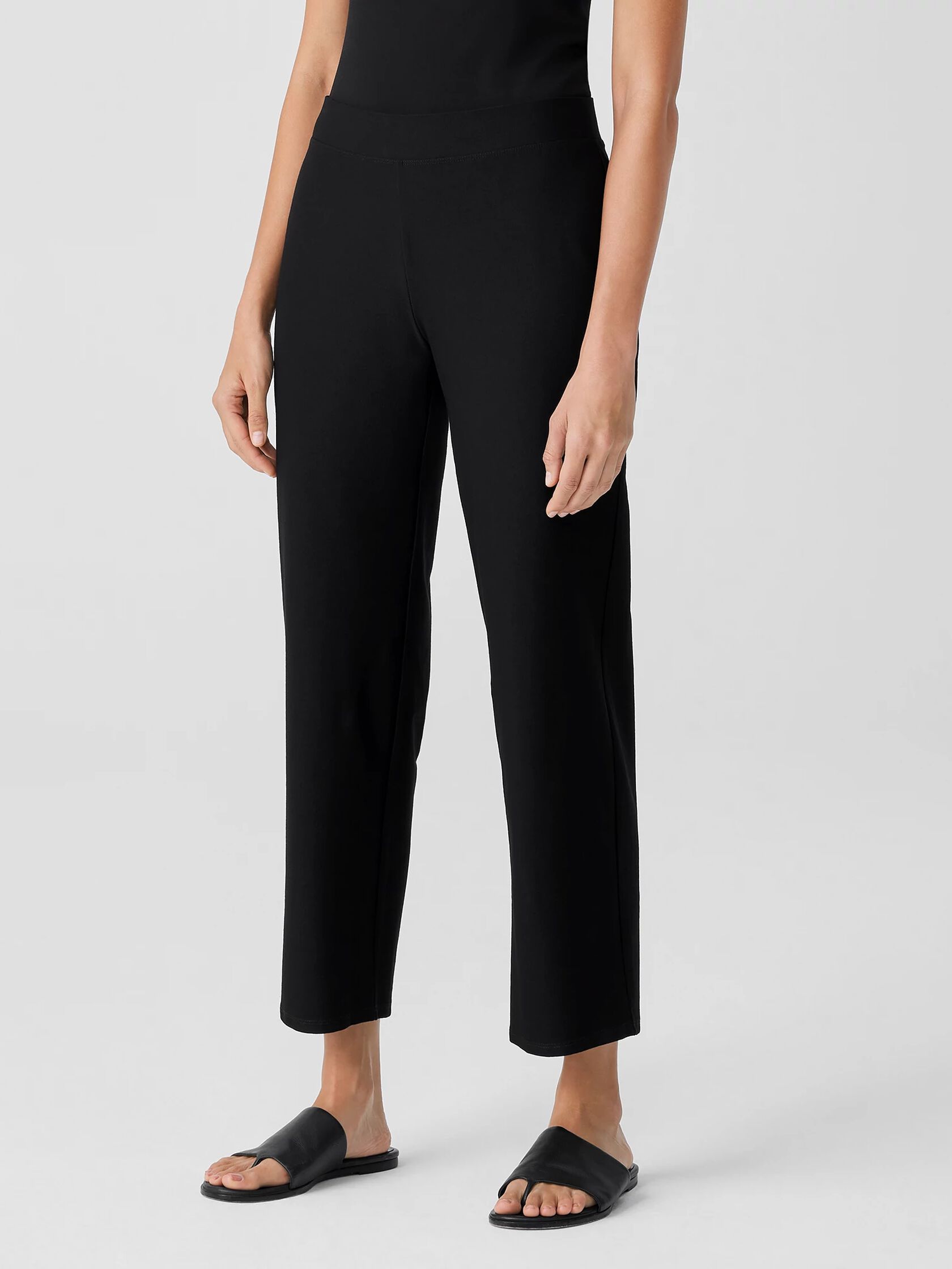 Washable Stretch Crepe Straight Pant