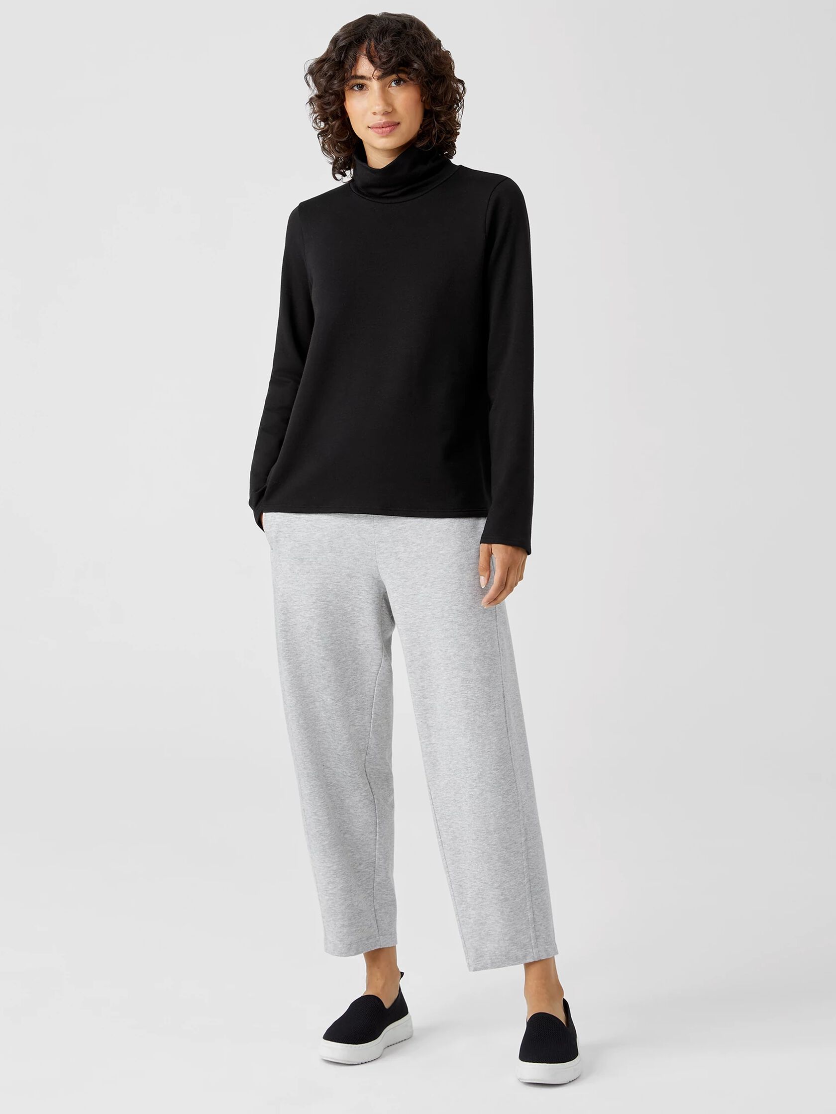 Cozy Brushed Terry Hug Scrunch Neck Top