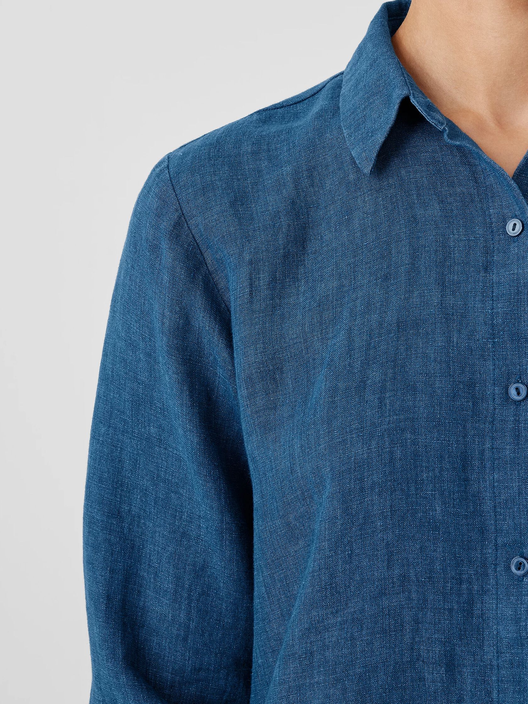 Washed Organic Linen Délavé Classic Collar Shirt