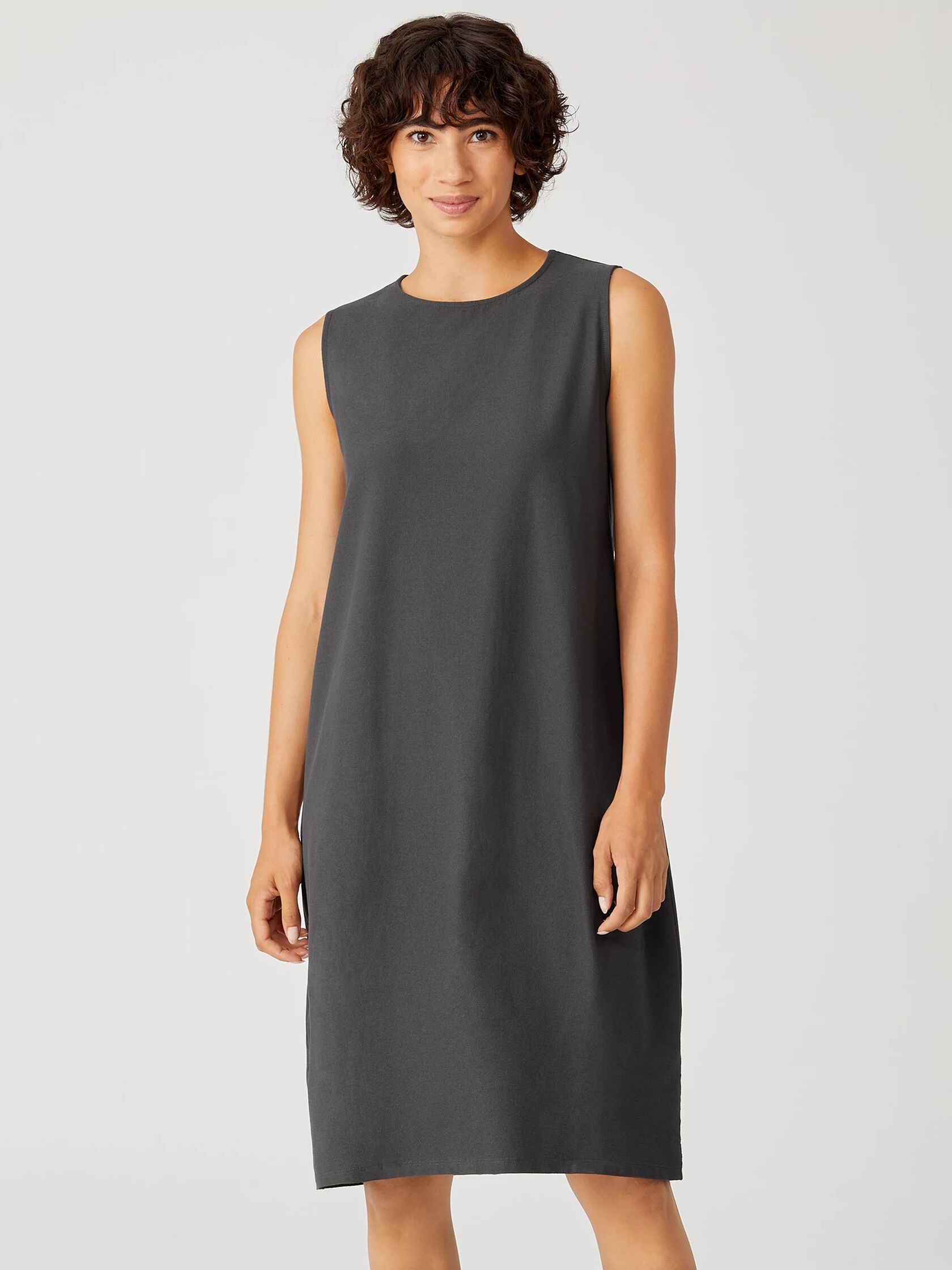 Washable Stretch Crepe Lantern Dress
