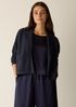 Fine Felted Wool Notch Collar Cardigan in Regenerative Wool