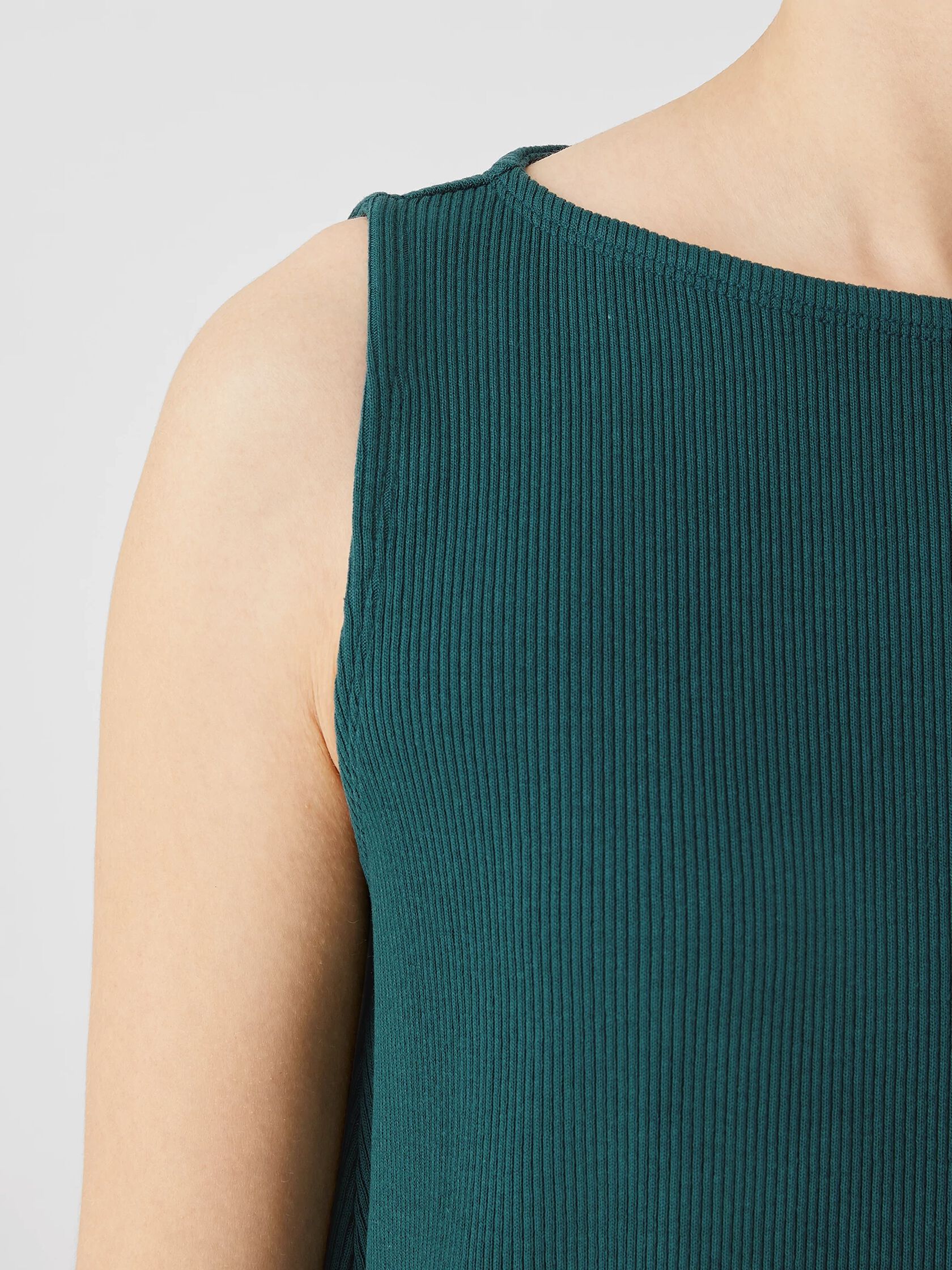 Ribbed Organic Cotton Blend Long Top | EILEEN FISHER