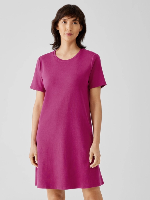 Organic Cotton Interlock Crew Neck Dress