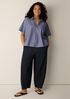 Cotton Indigo Knit Denim Lantern Pant