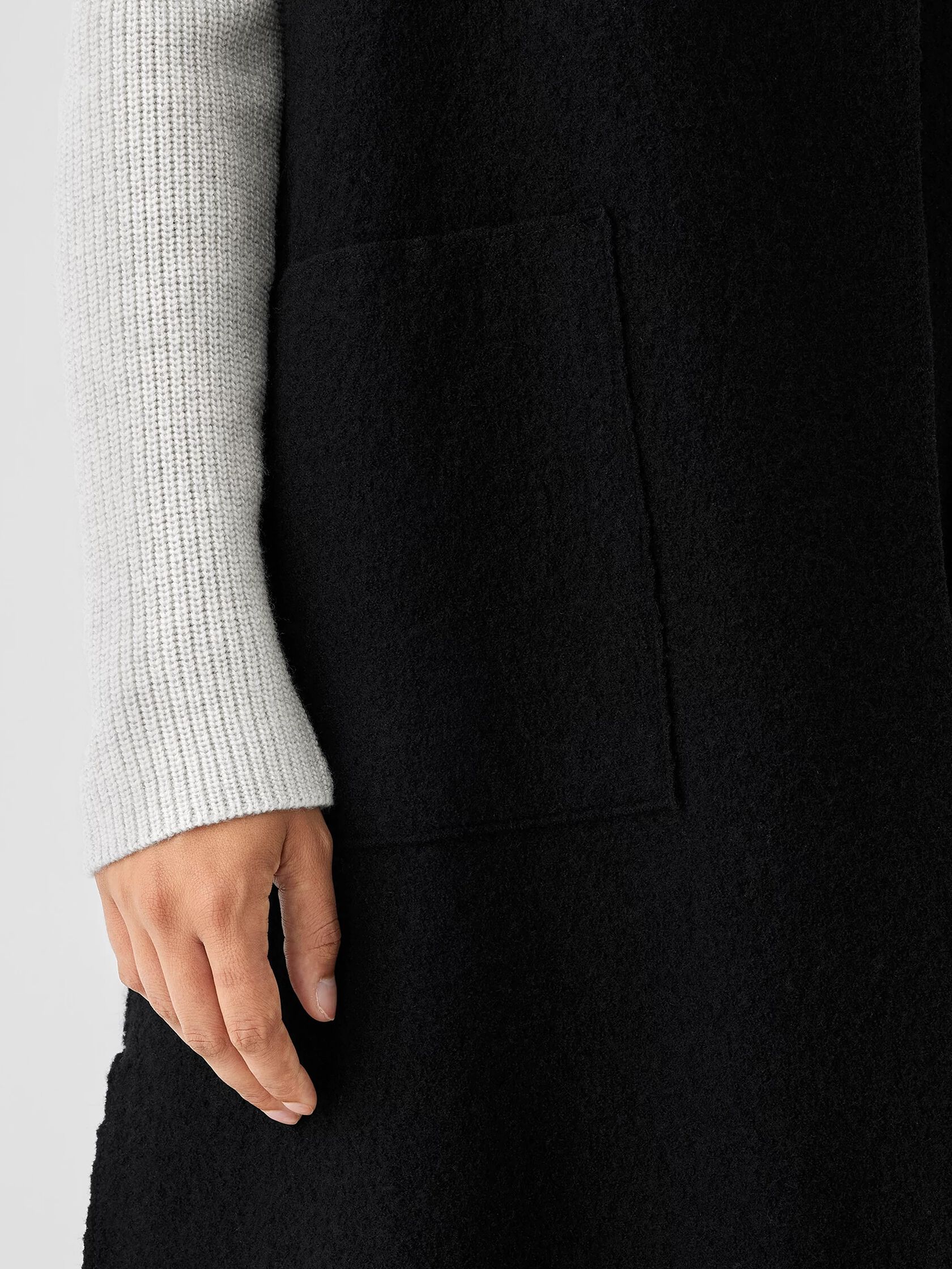 Lightweight Boiled Wool Vest in Regenerative Wool