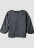 Dimensional Silk Jacquard Round Neck Top