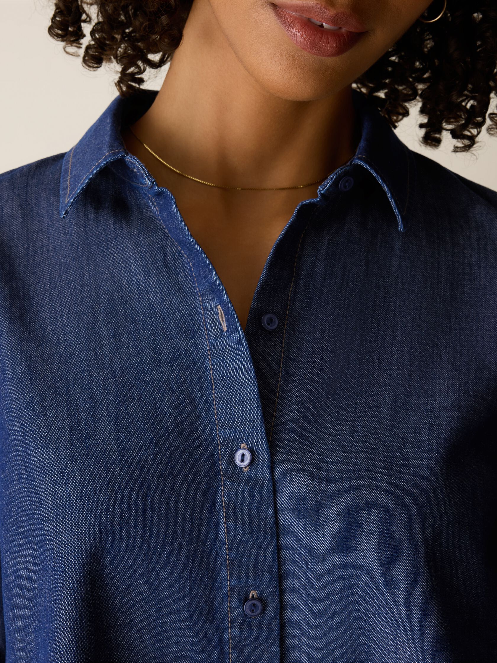 Lightweight Organic Cotton Denim Classic Collar Shirt