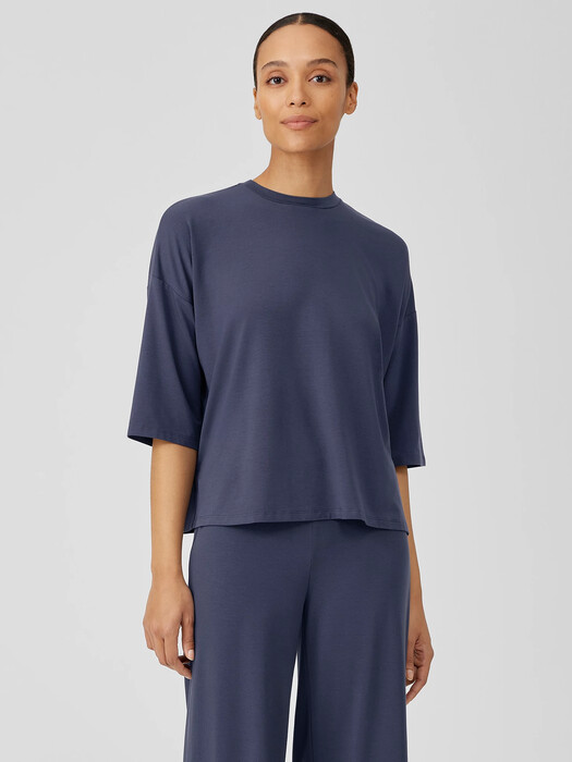 Fine Jersey Column-Sleeve Top