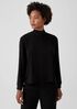 Silk Georgette Crepe Mock Neck Top
