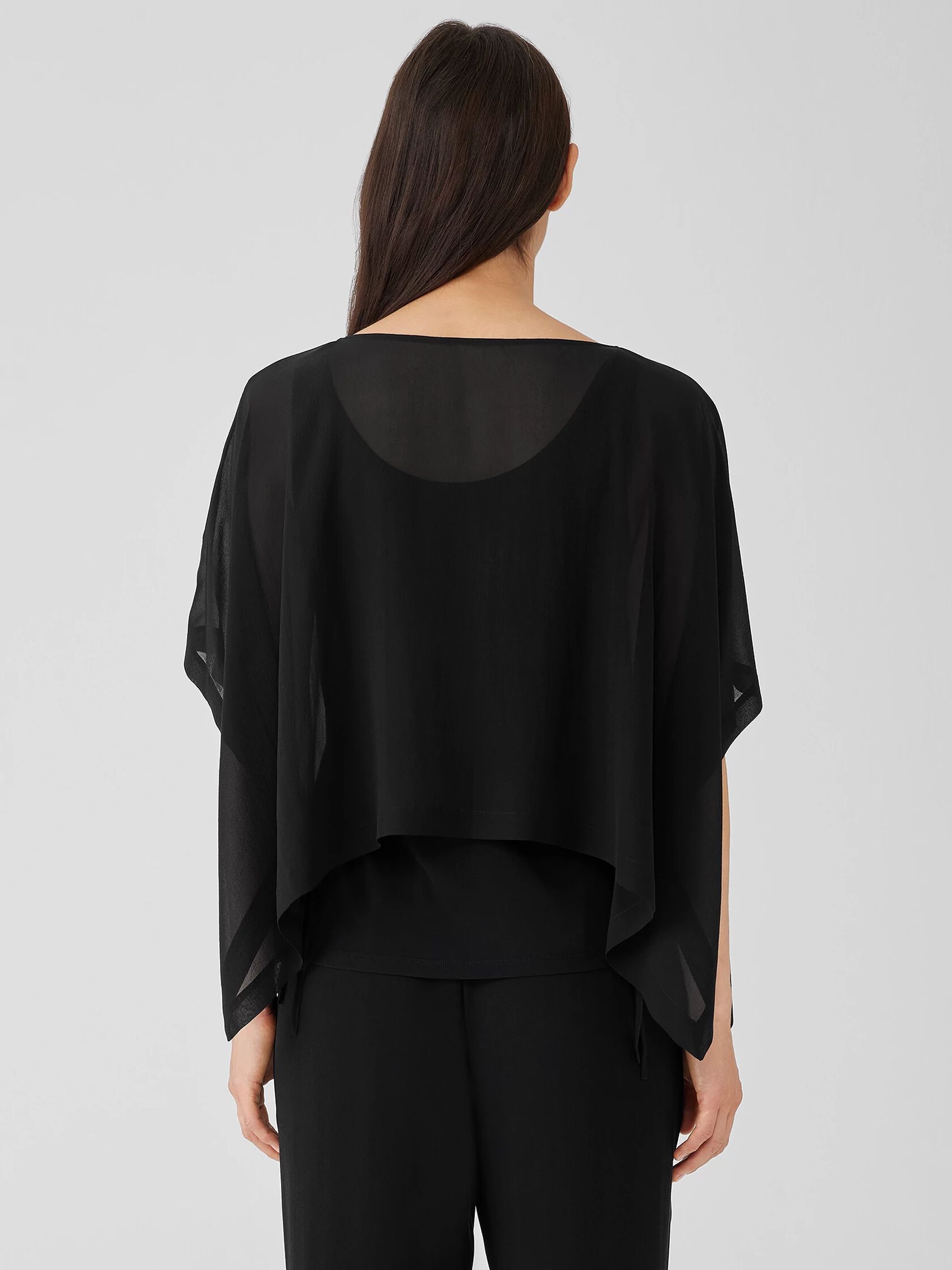 Sheer Silk Georgette Poncho