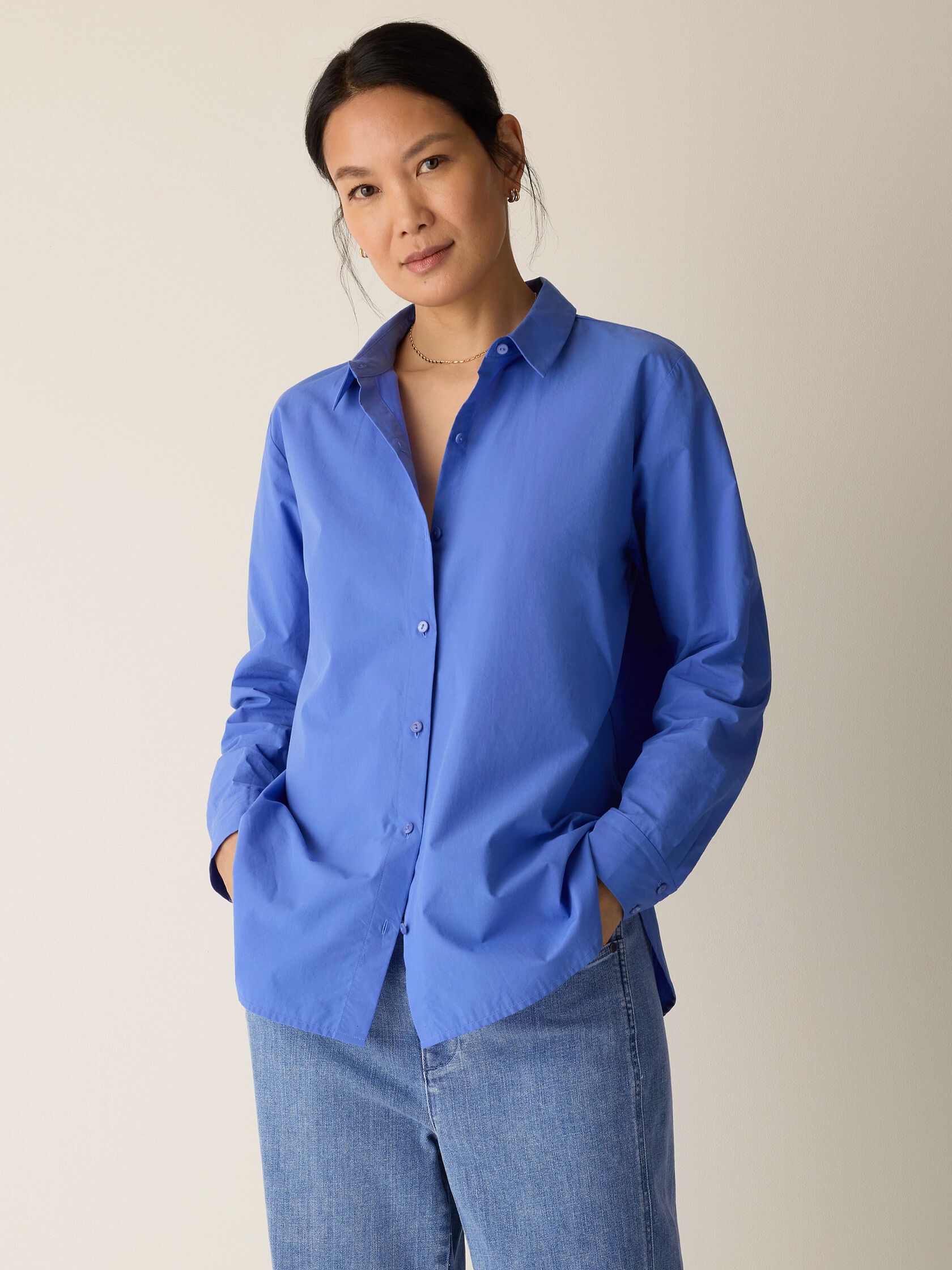 Organic Cotton Poplin Classic Collar Shirt