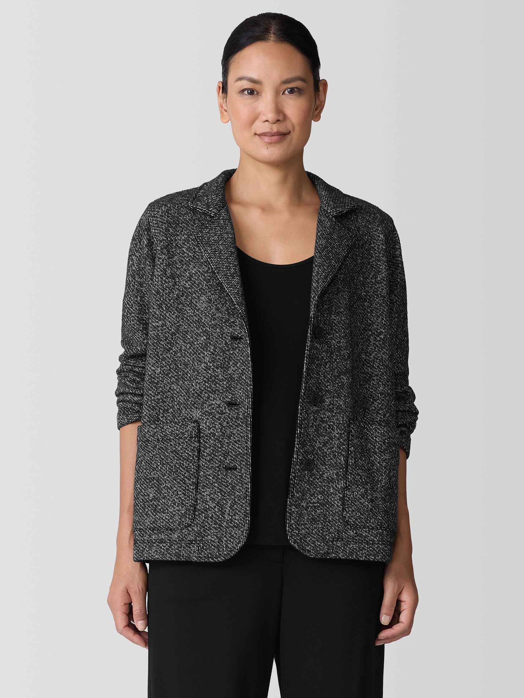 Organic Cotton Terry Stand Collar Jacket