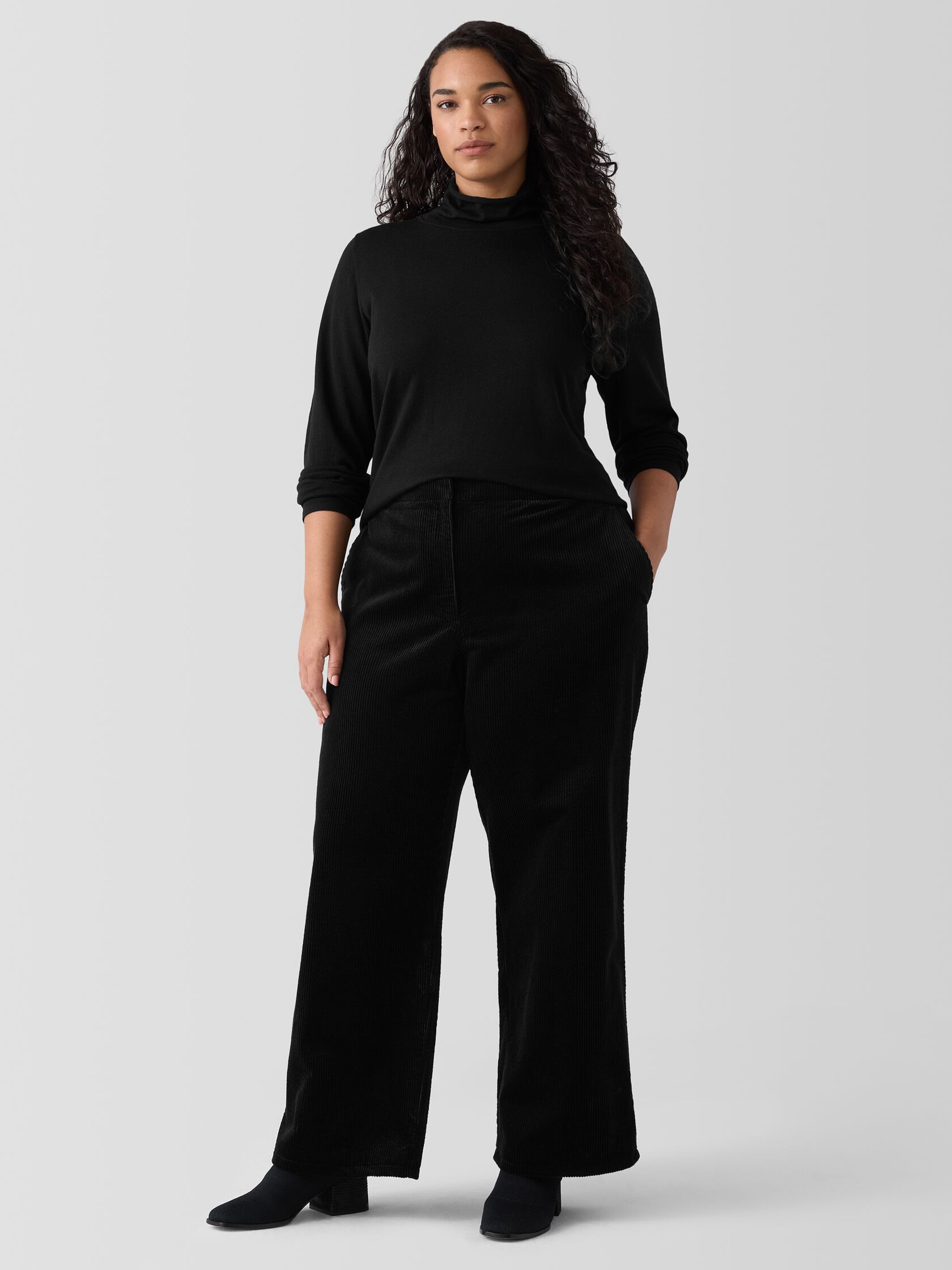 Organic Cotton Corduroy Wide-Leg Pant