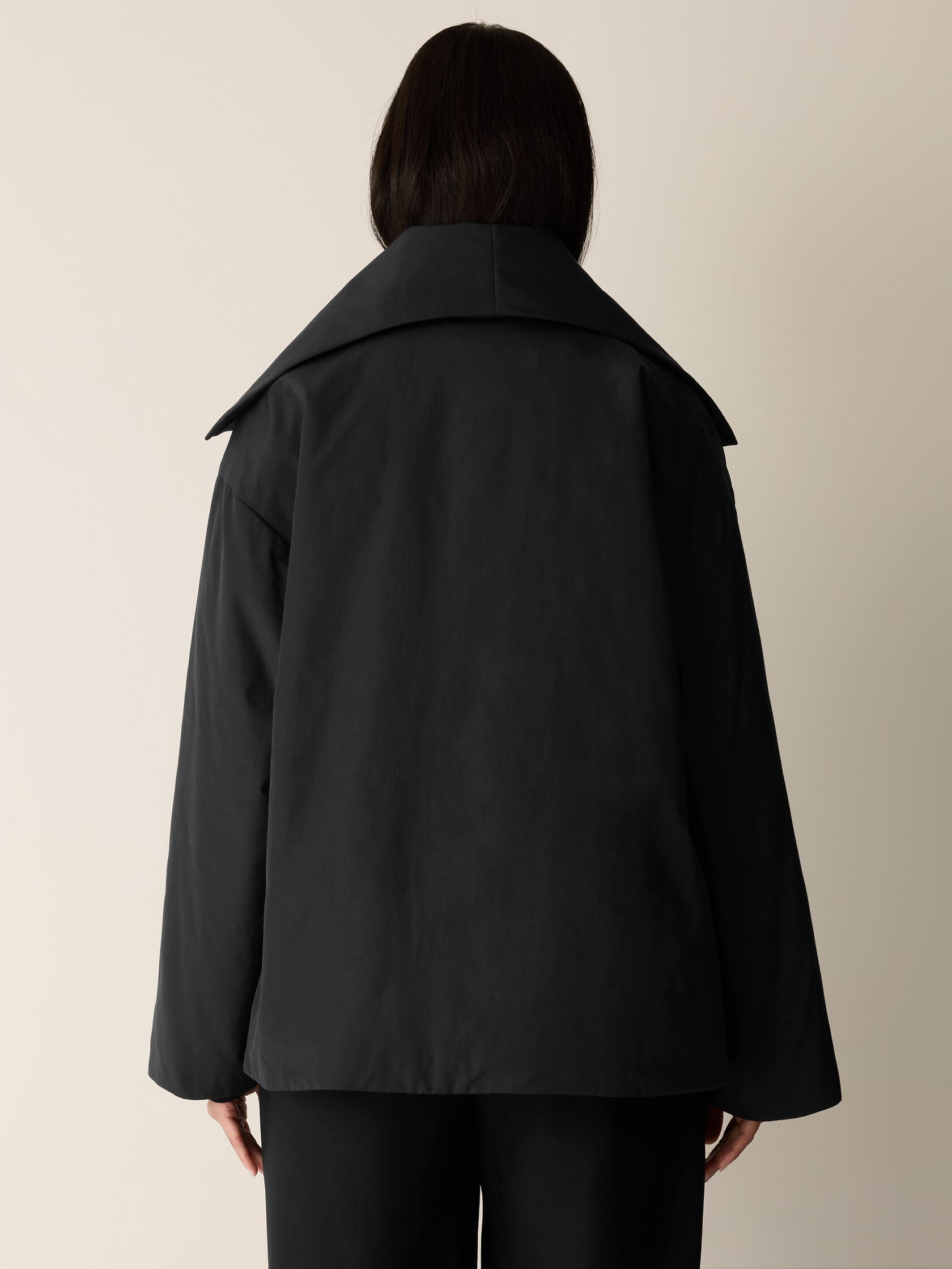 Light Cotton Nylon High Collar Padded Coat