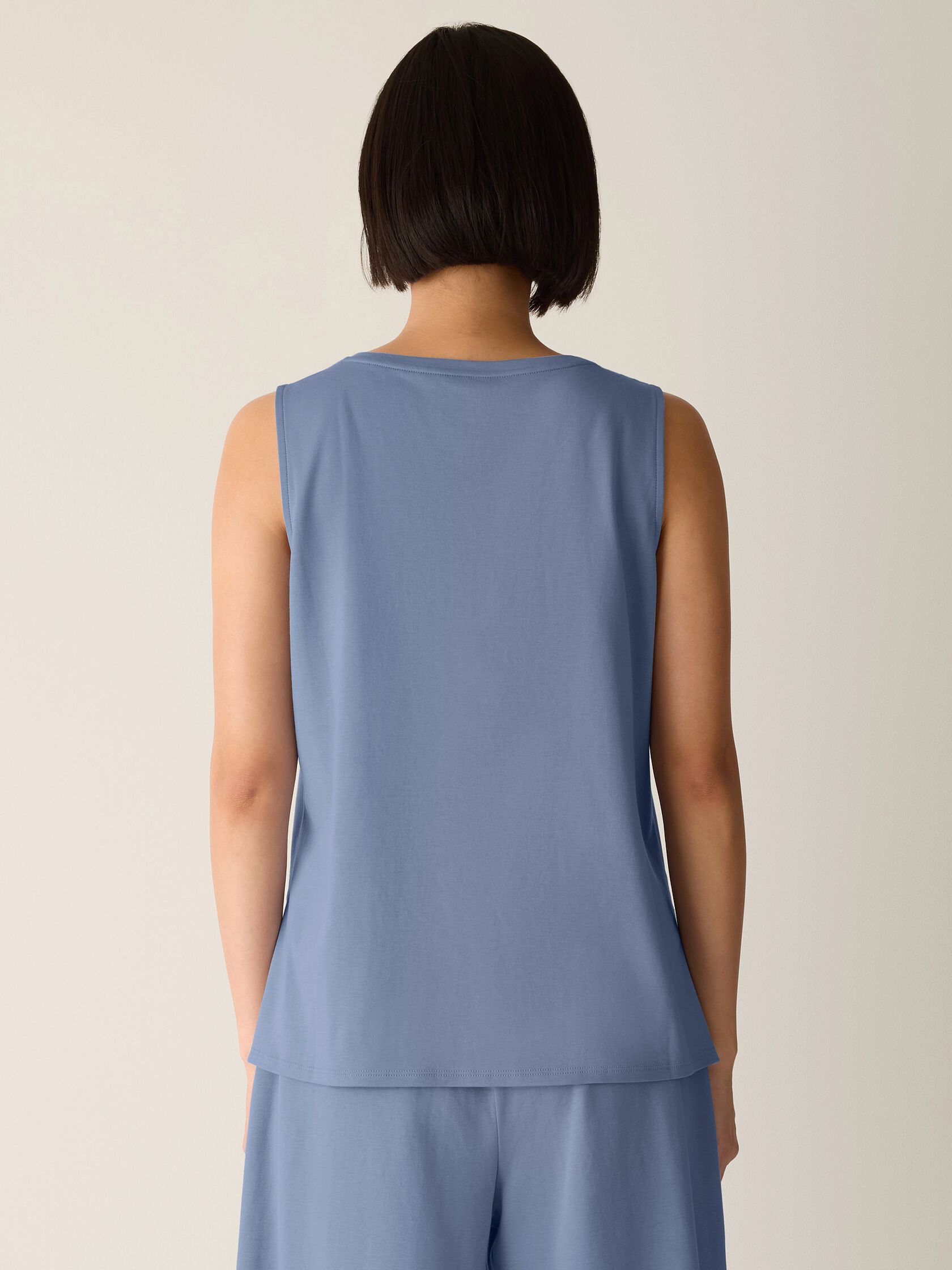 Organic Cotton Interlock Henley Sleep Tank