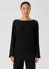 Accordion Silk Jacquard Bateau Neck Long Top