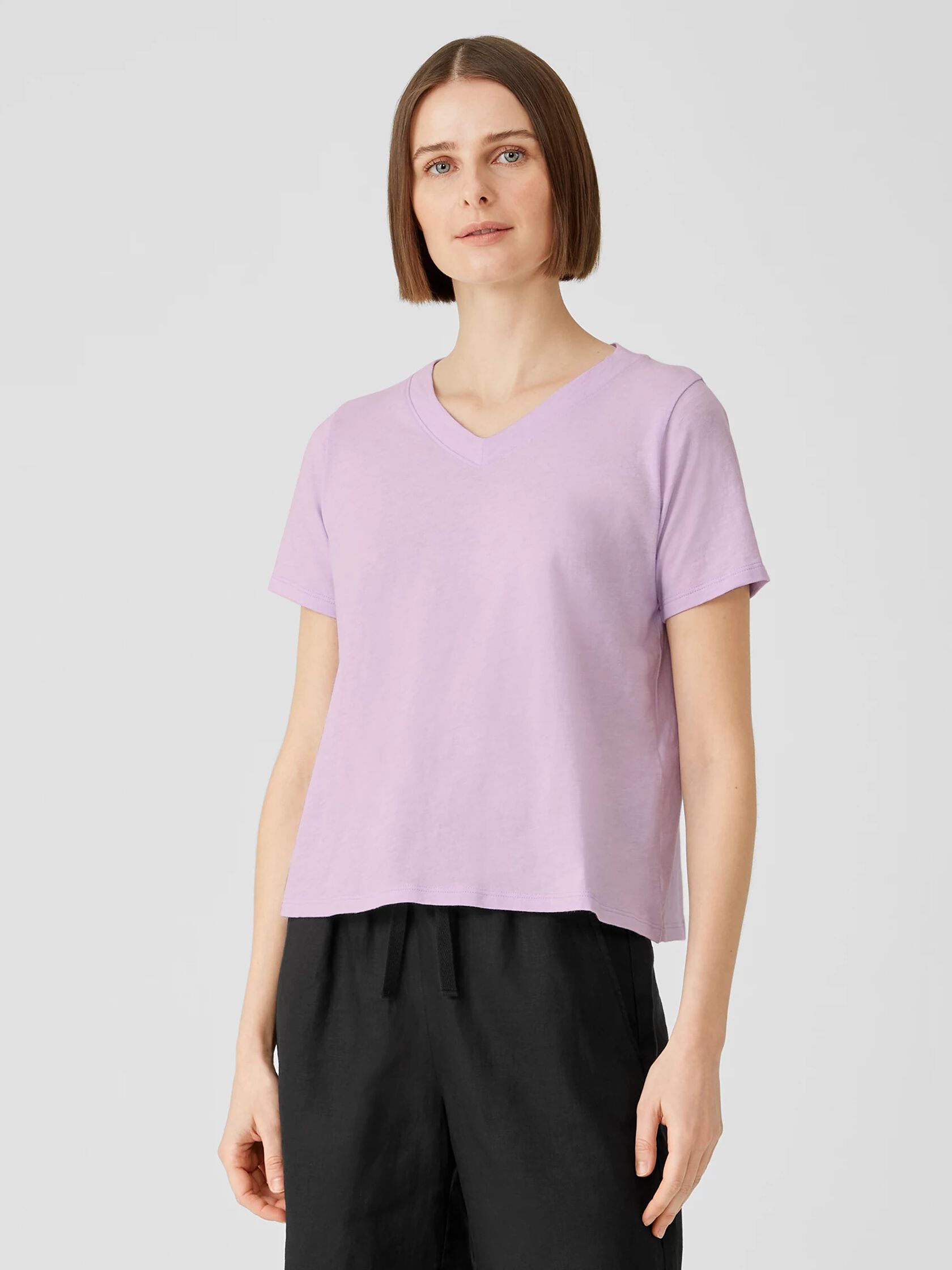 Organic Cotton Slub V-Neck Tee