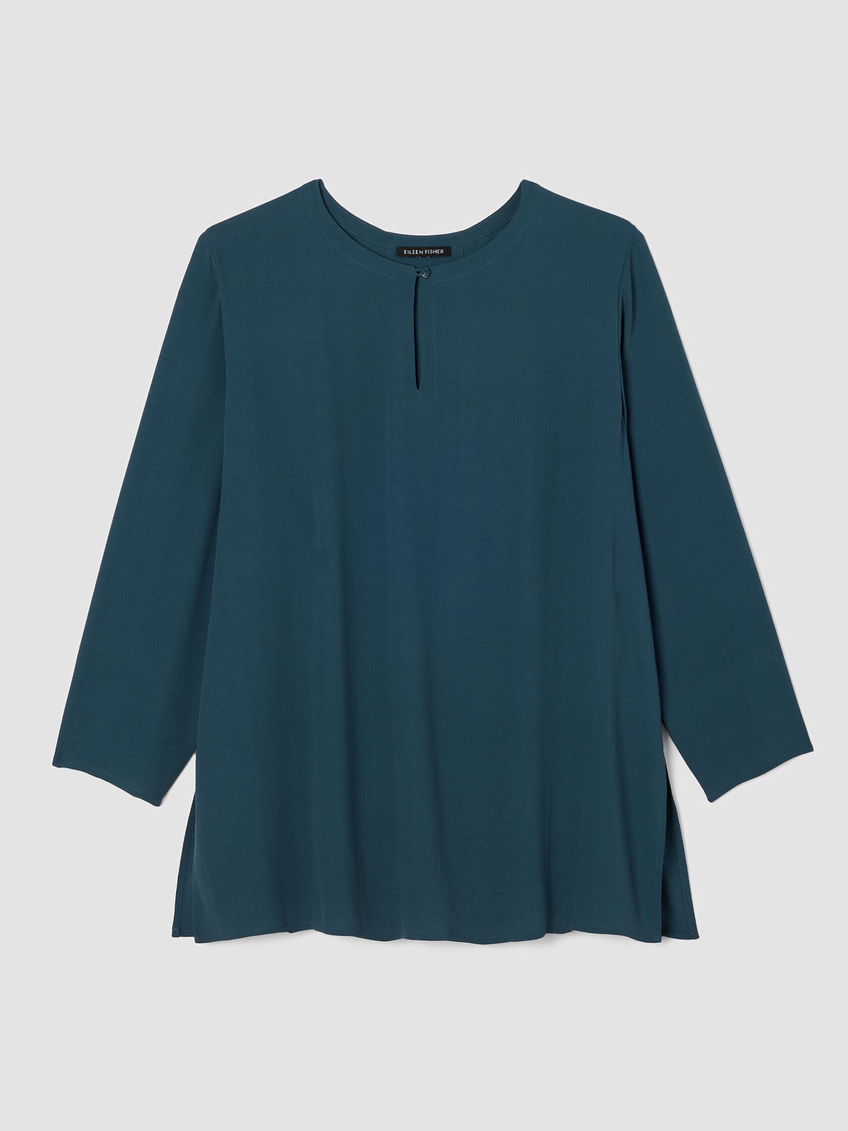 Silk Georgette Crepe Keyhole Top