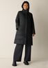 Eggshell Recycled Nylon Stand Collar Coat