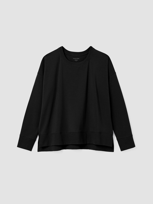 Traceable Cotton Jersey Crew Neck Top