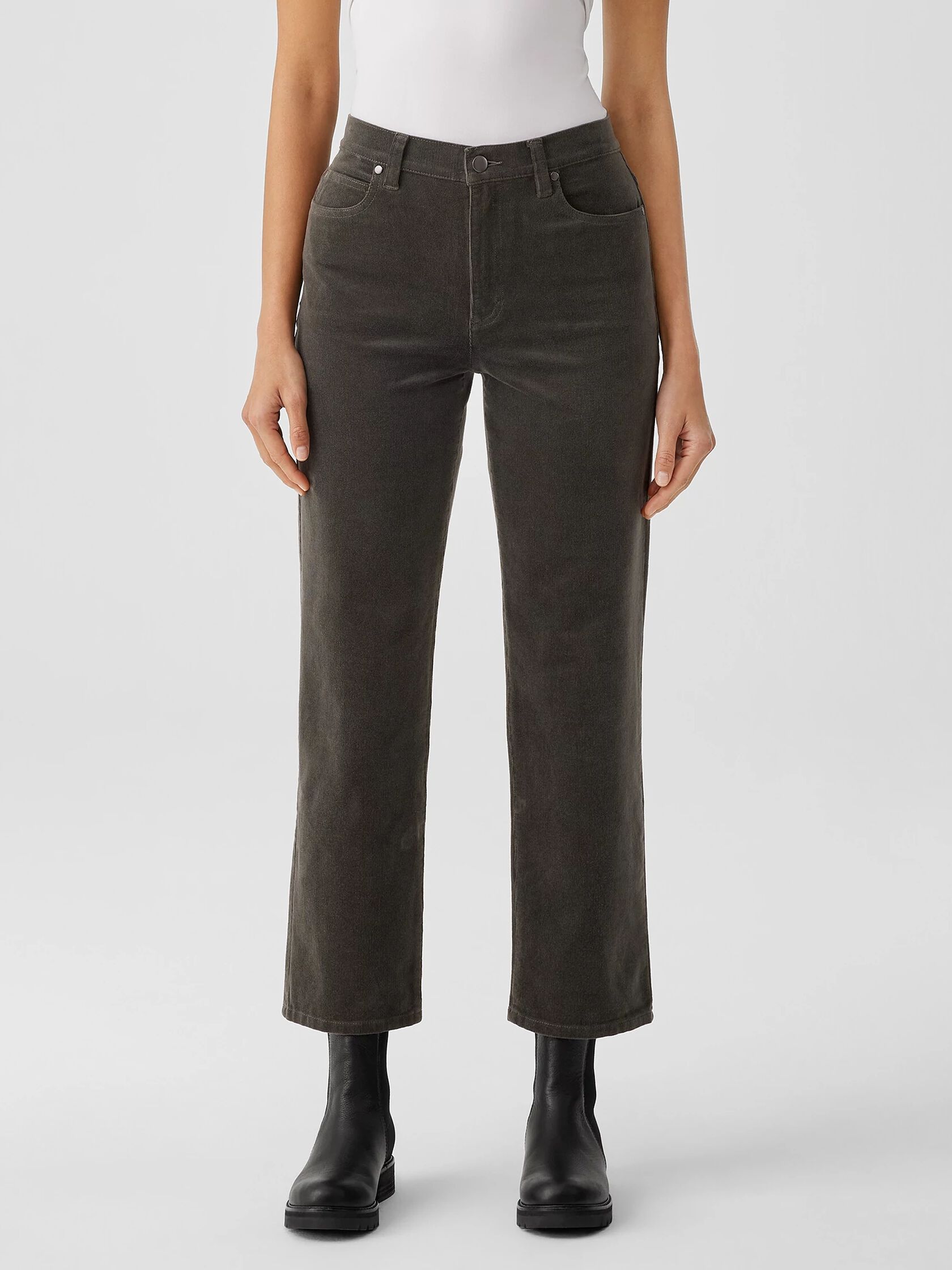 Organic Cotton Stretch Corduroy Straight Pant