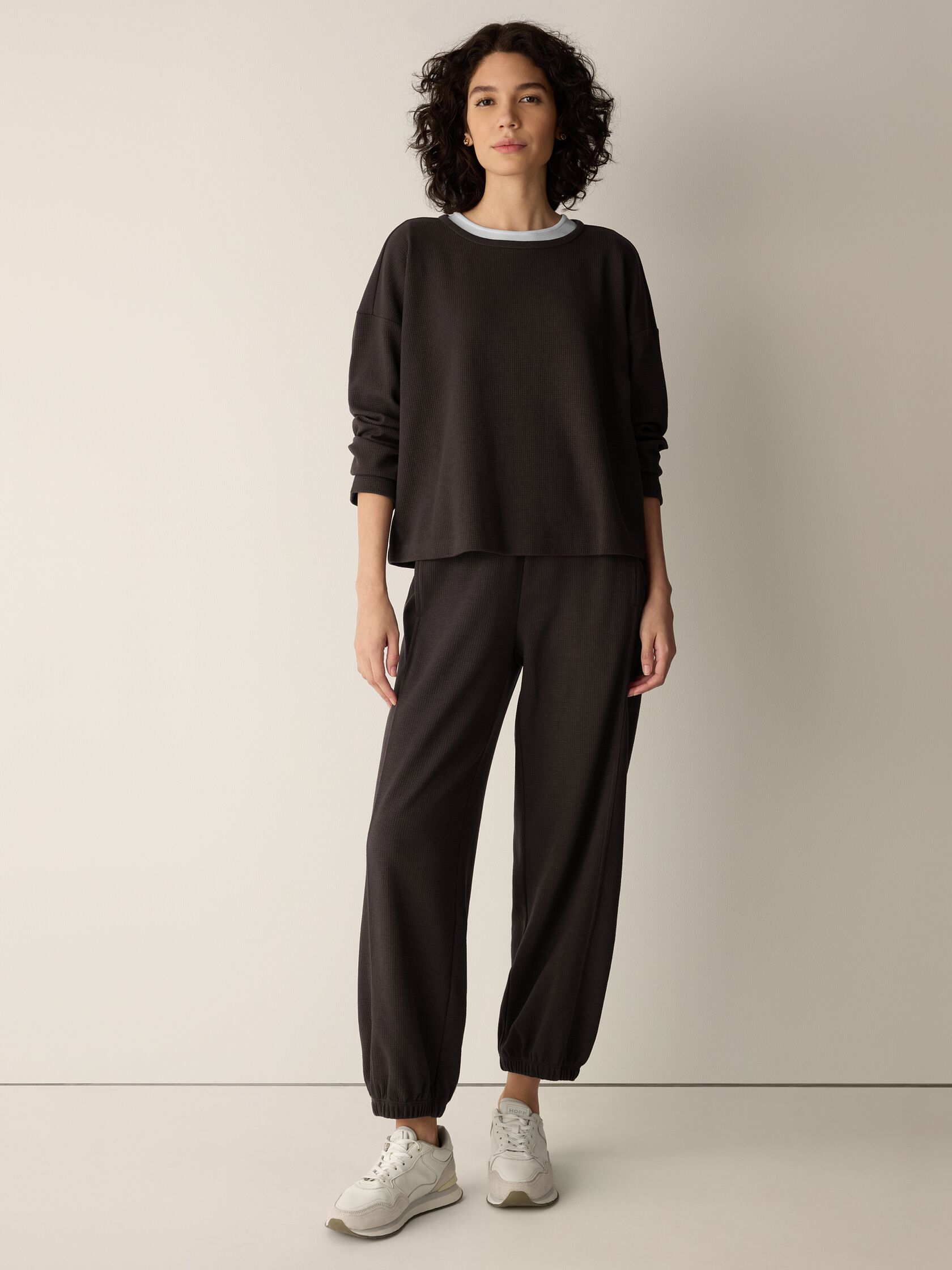 Waffle Cotton Blend Doubleknit Box-Top