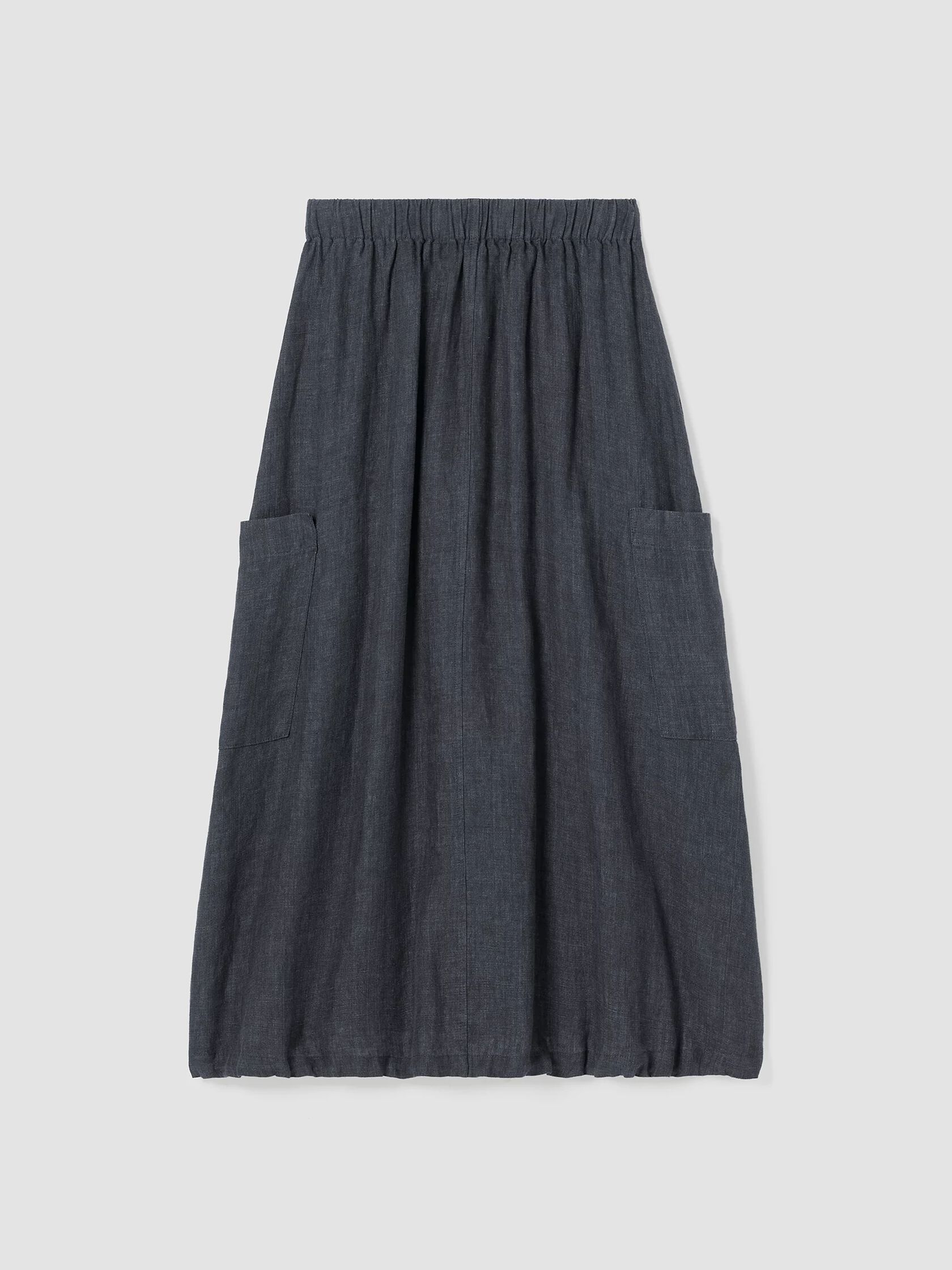 Washed Organic Linen Délavé Cargo Skirt