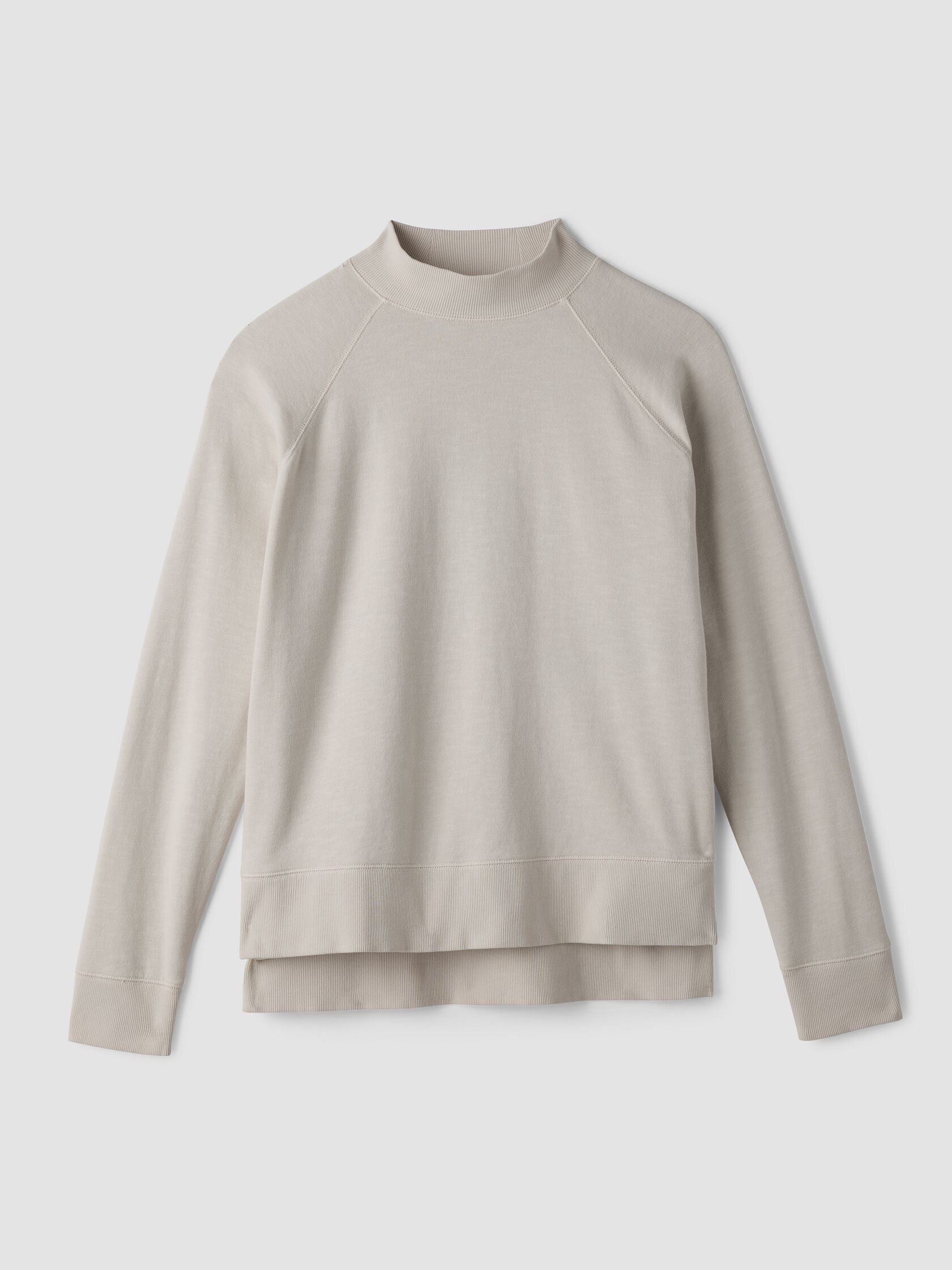 Garment-Dyed Organic Cotton Terry High Neck Top