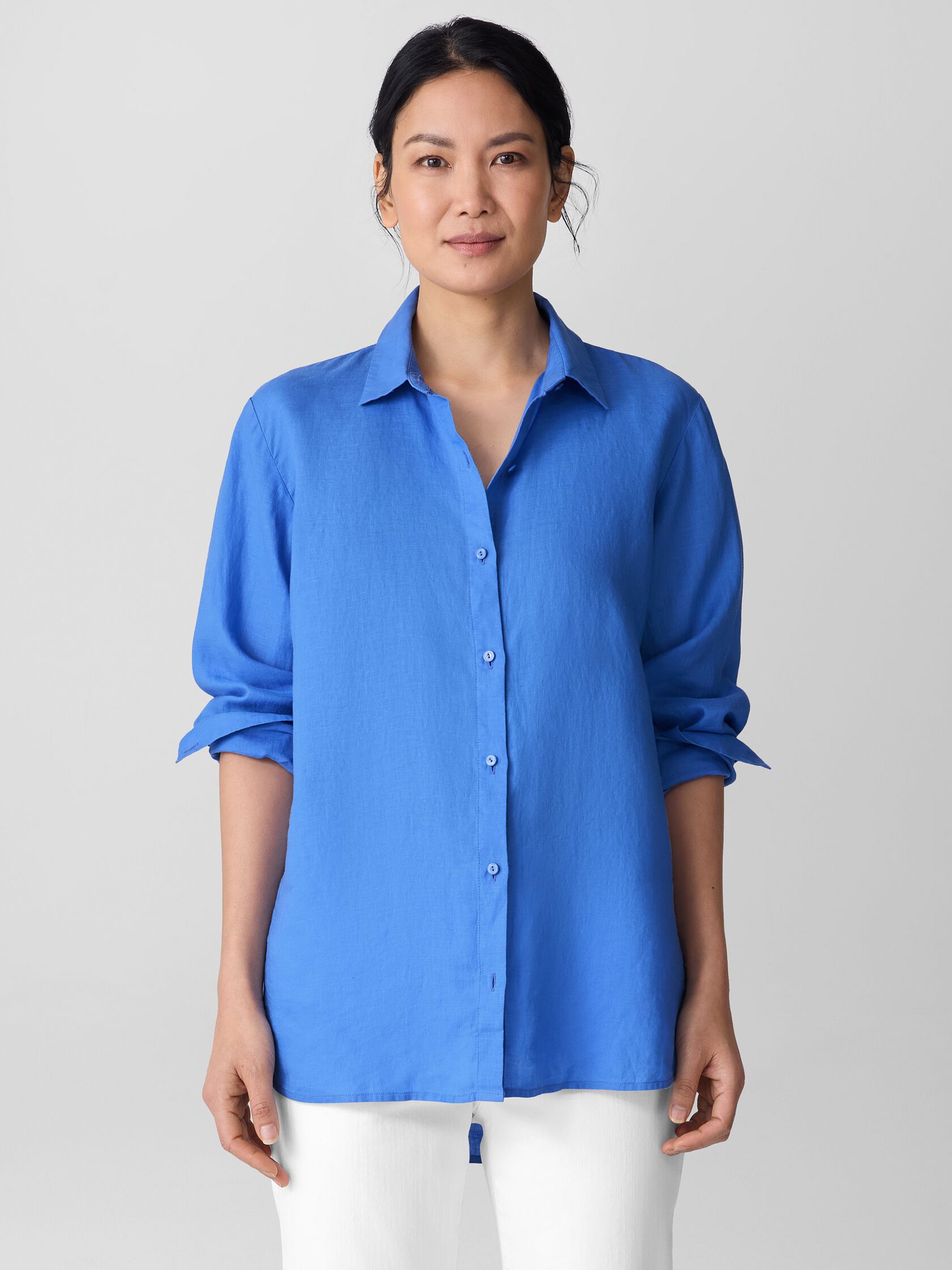 Organic Handkerchief Linen Classic Collar Shirt
