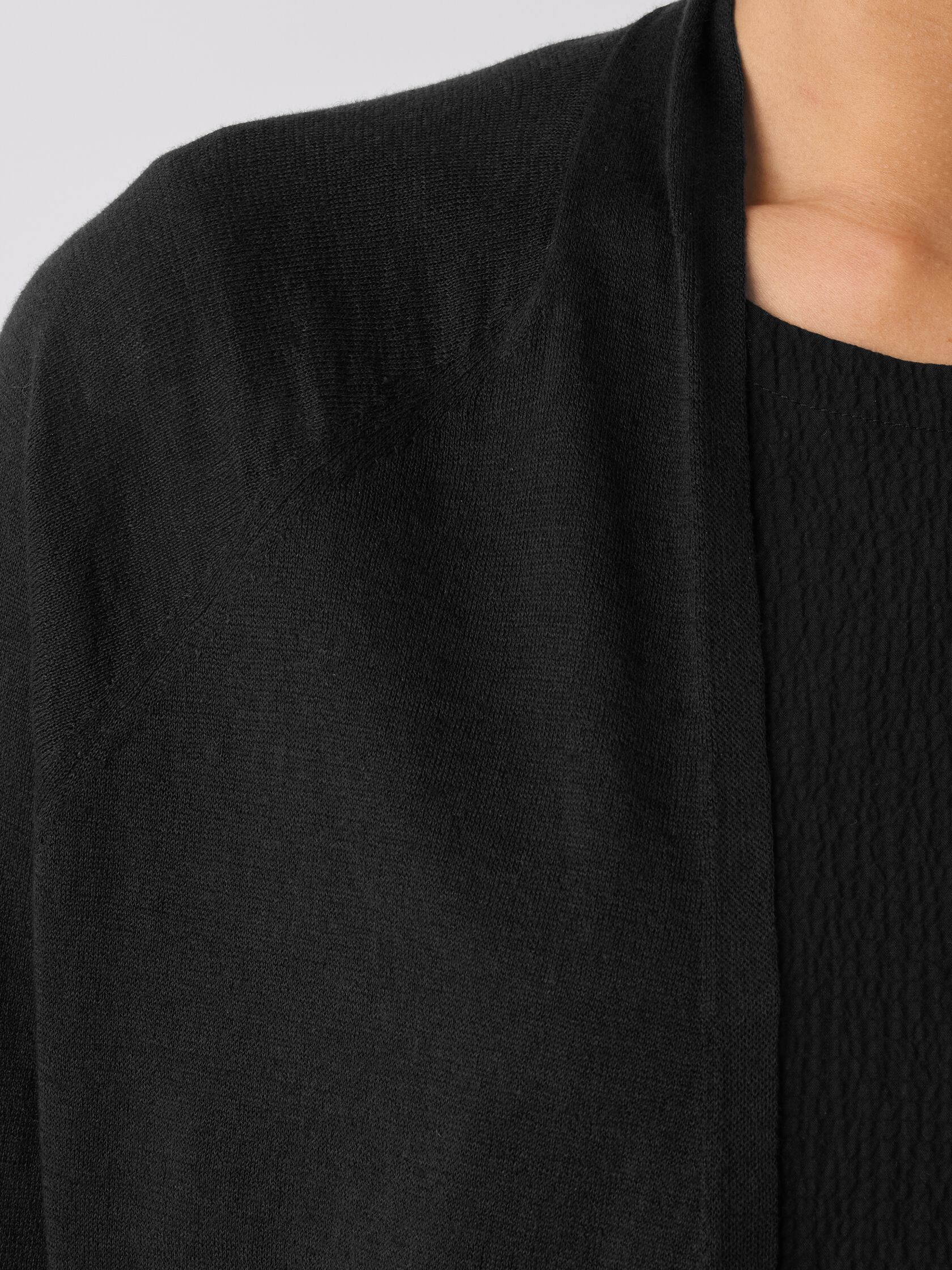 Organic Linen Cotton High Collar Cardigan