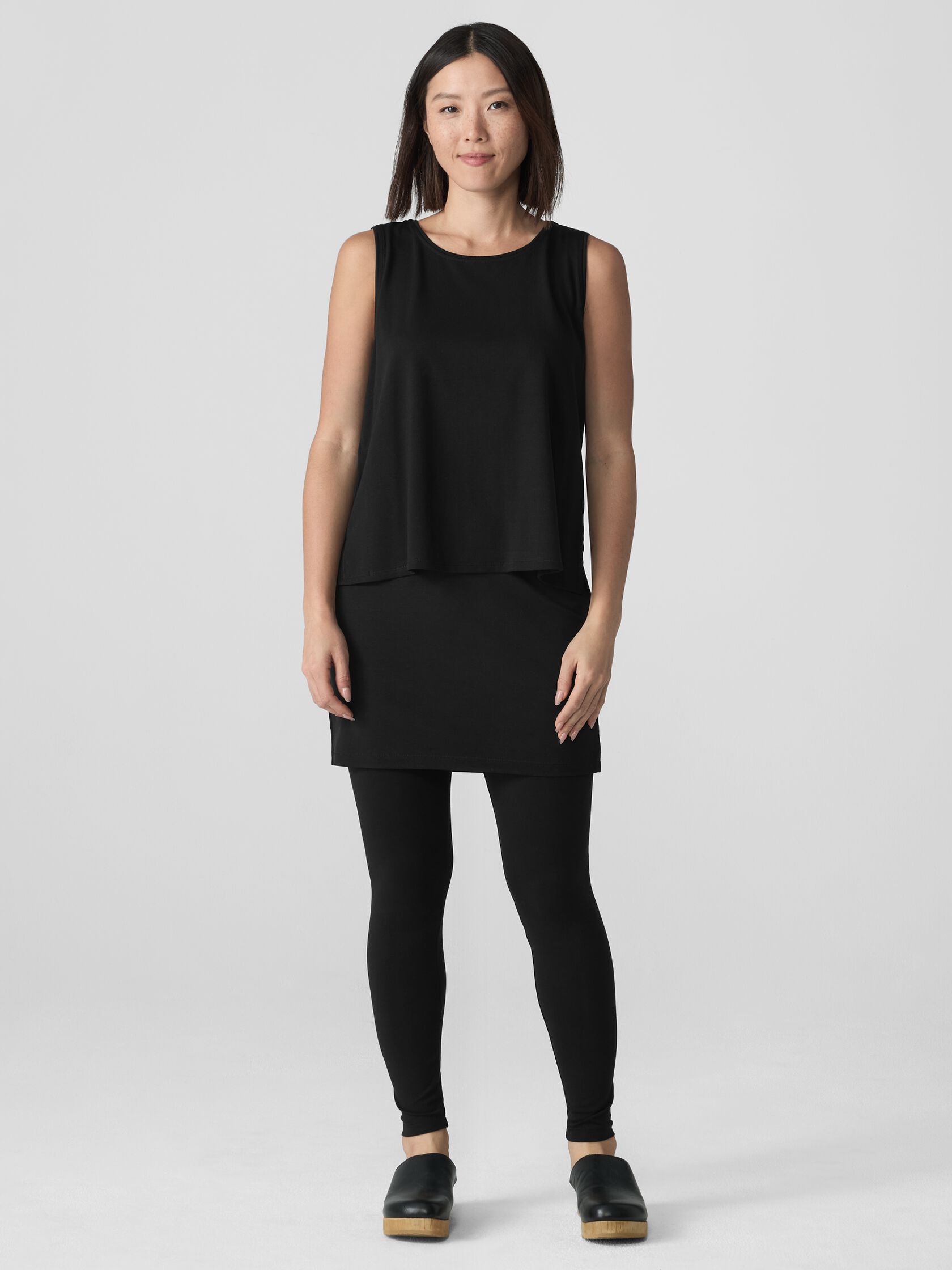 Stretch Jersey Knit Skirted Legging