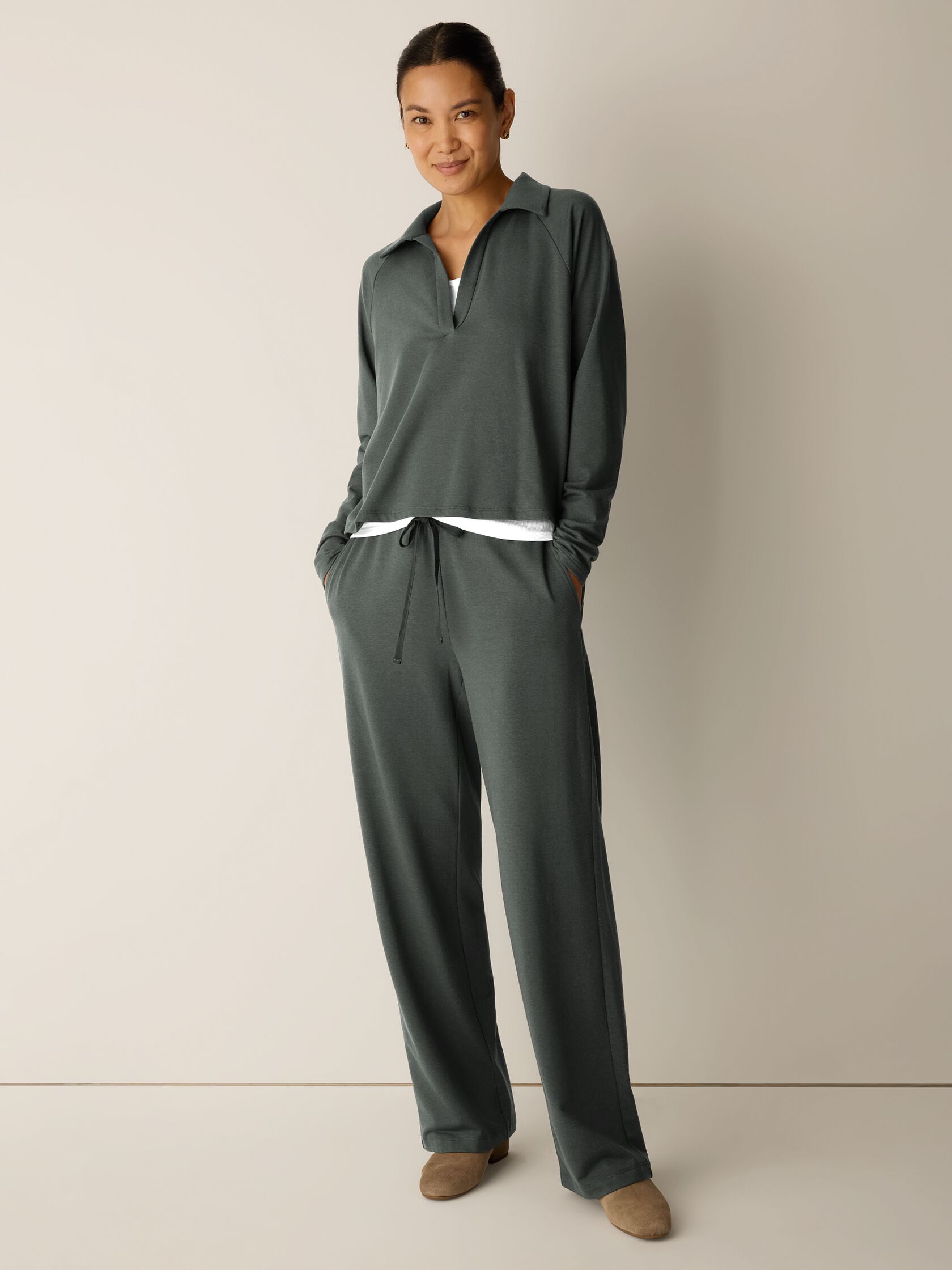 Cozy Brushed Terry Hug&nbsp;Straight Pant