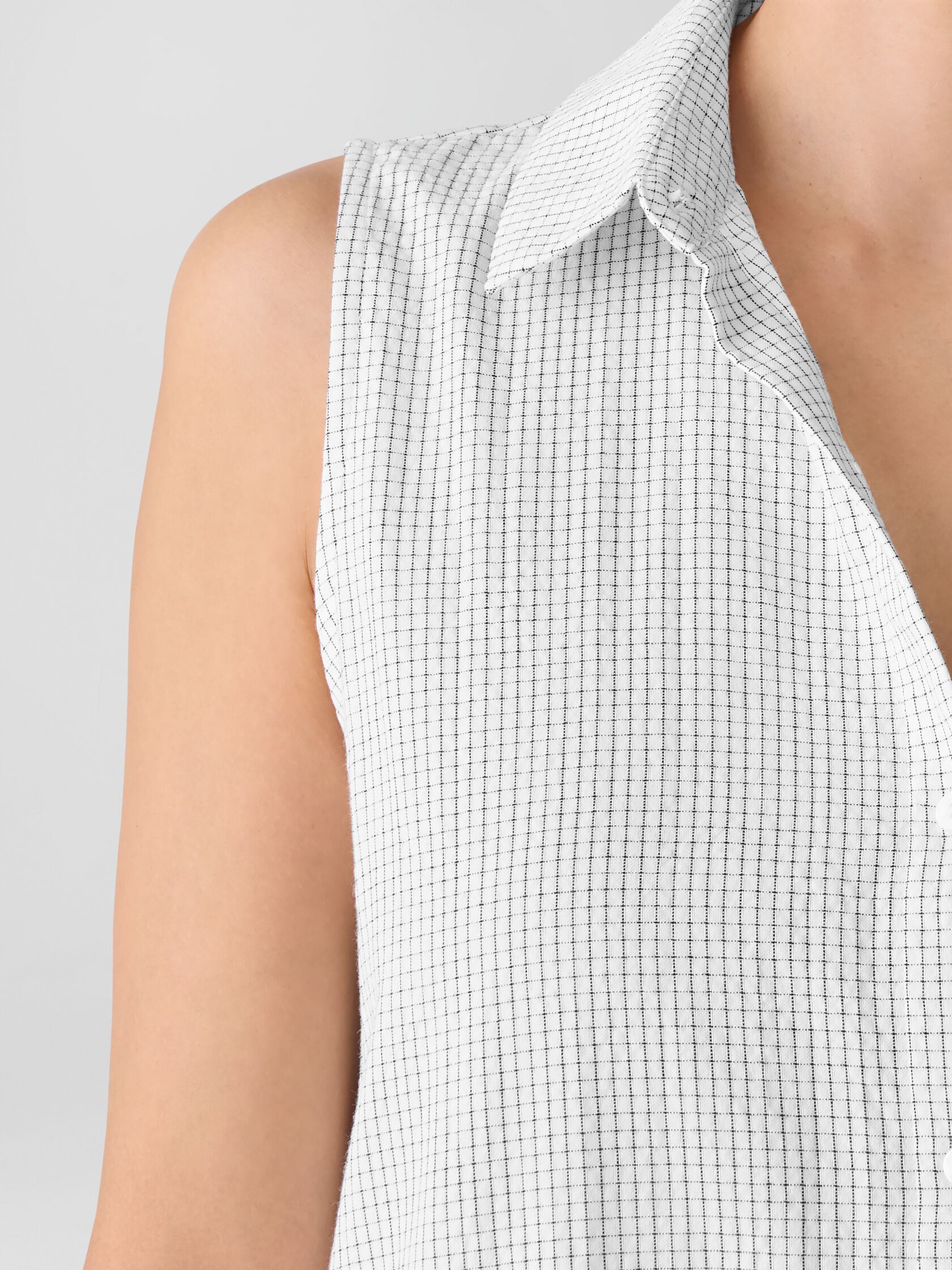Organic Cotton Ripple Sleeveless Shirtdress