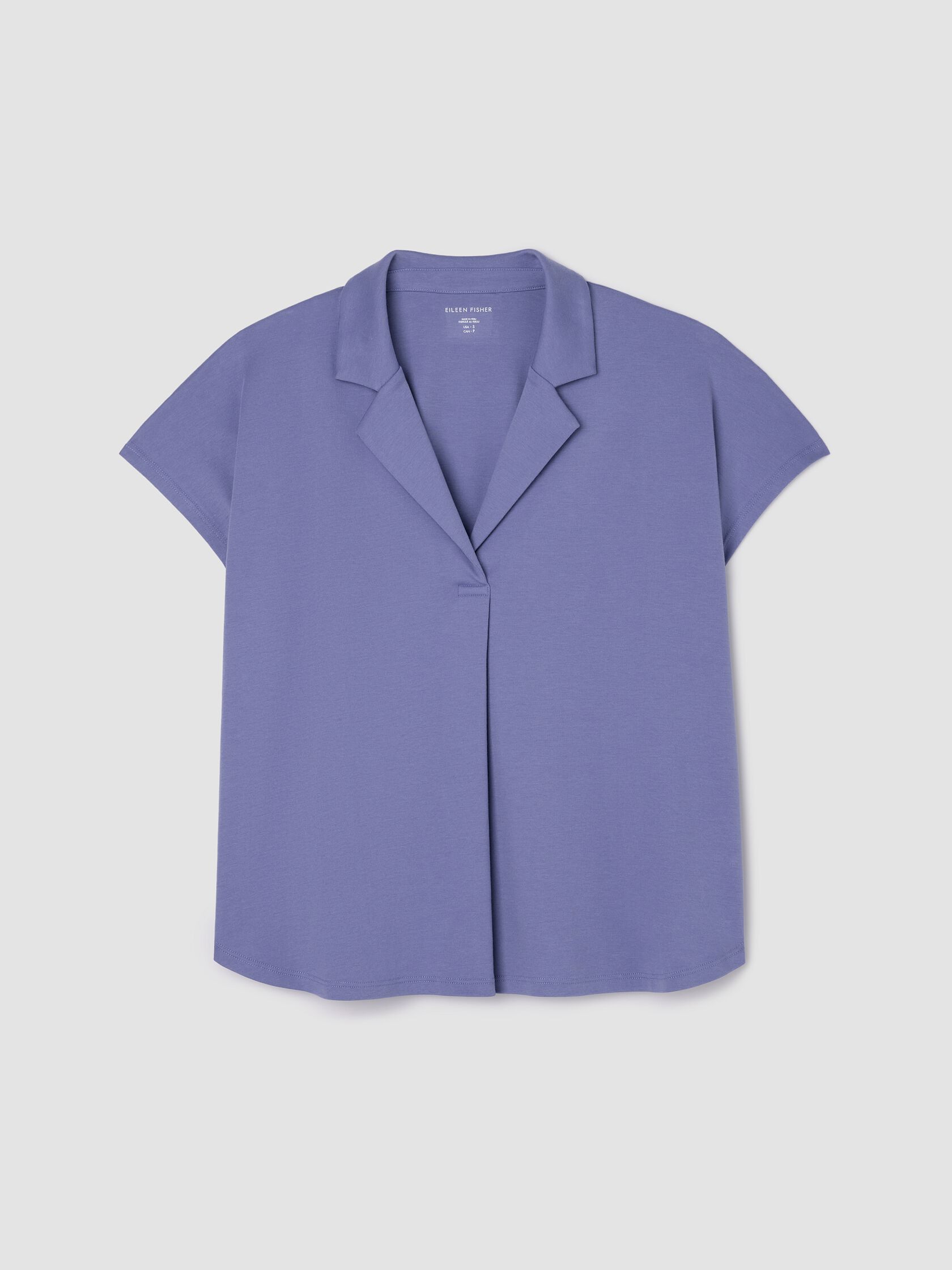 Organic Cotton Interlock Notch Collar Sleep Shirt