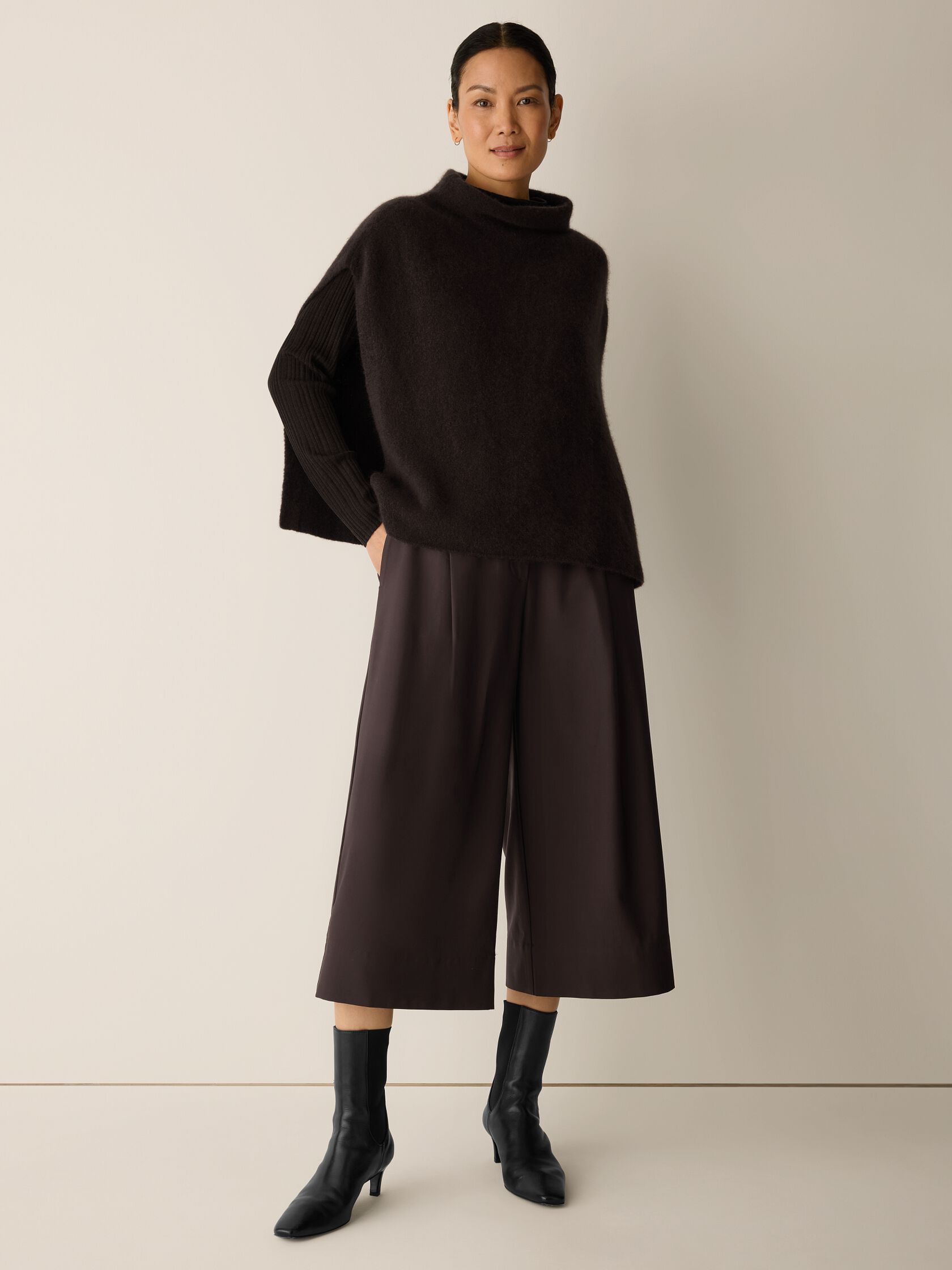 Cashmere Silk Bliss Funnel Neck Poncho