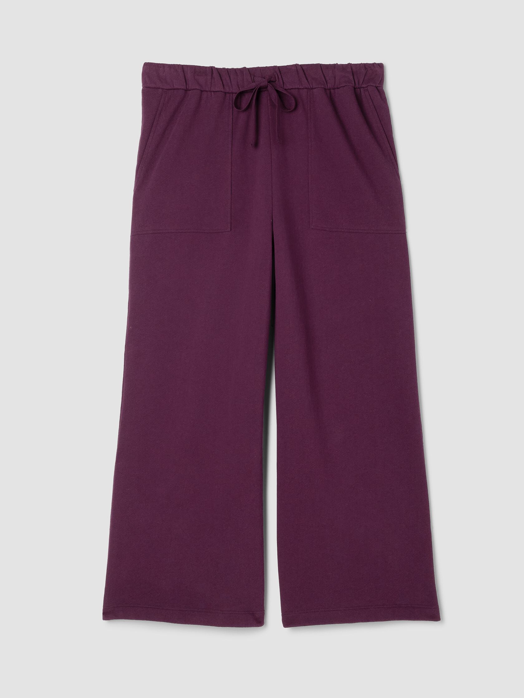 Lightweight Organic Cotton Terry Wide-Leg Pant