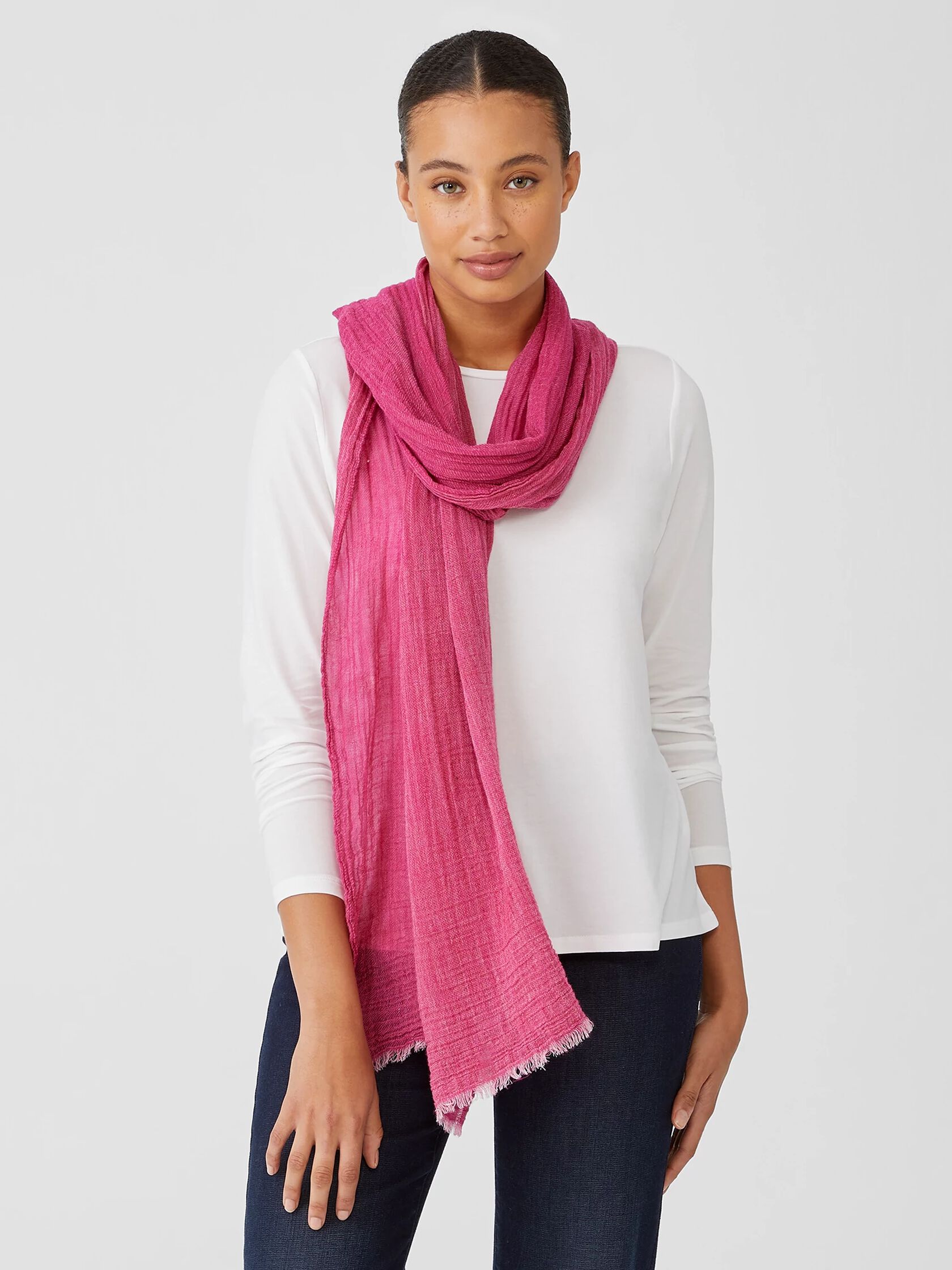 Crinkled Cotton Scarf | EILEEN FISHER