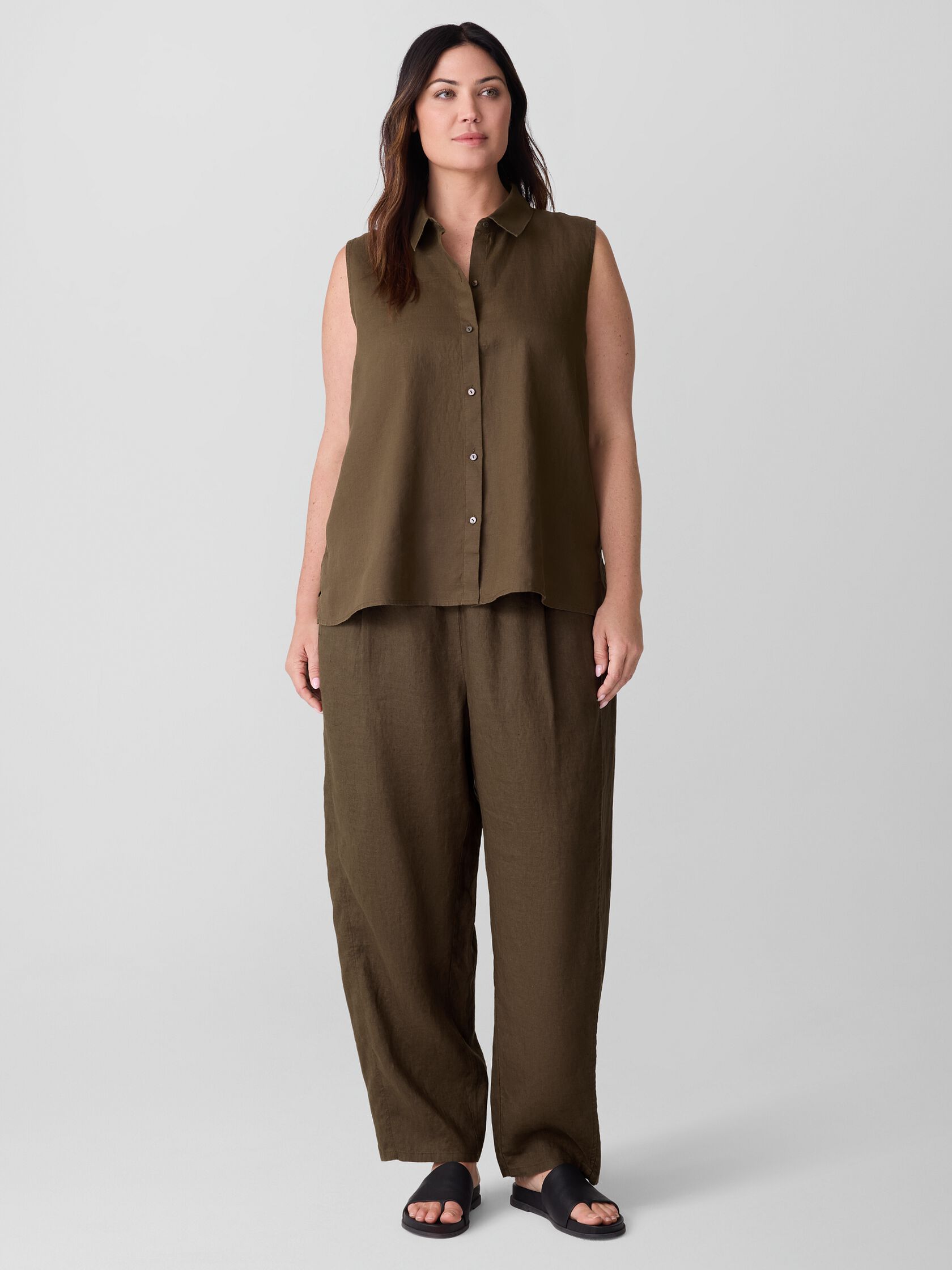 Organic Handkerchief Linen Sleeveless Shirt