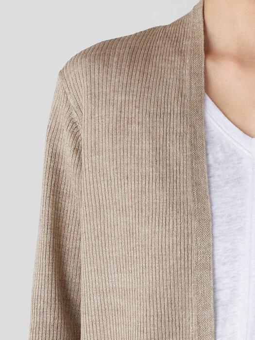 Organic Linen Délavé Rib Long Cardigan