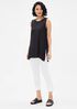 Washable Stretch Crepe Slim Pant with Slits