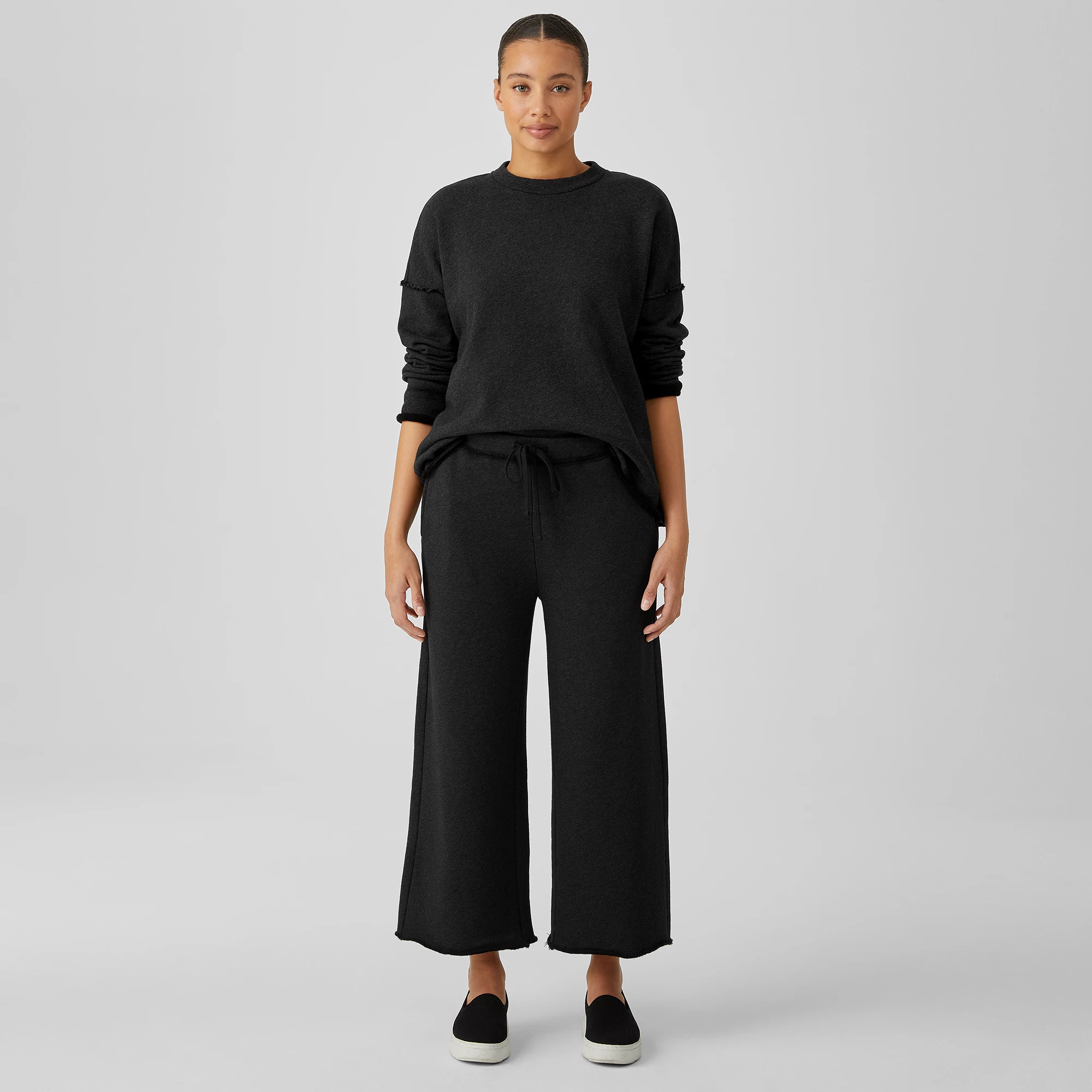 Organic Cotton French Terry Wide-Leg 