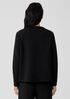 Crinkled Organic Cotton Funnel Neck Top